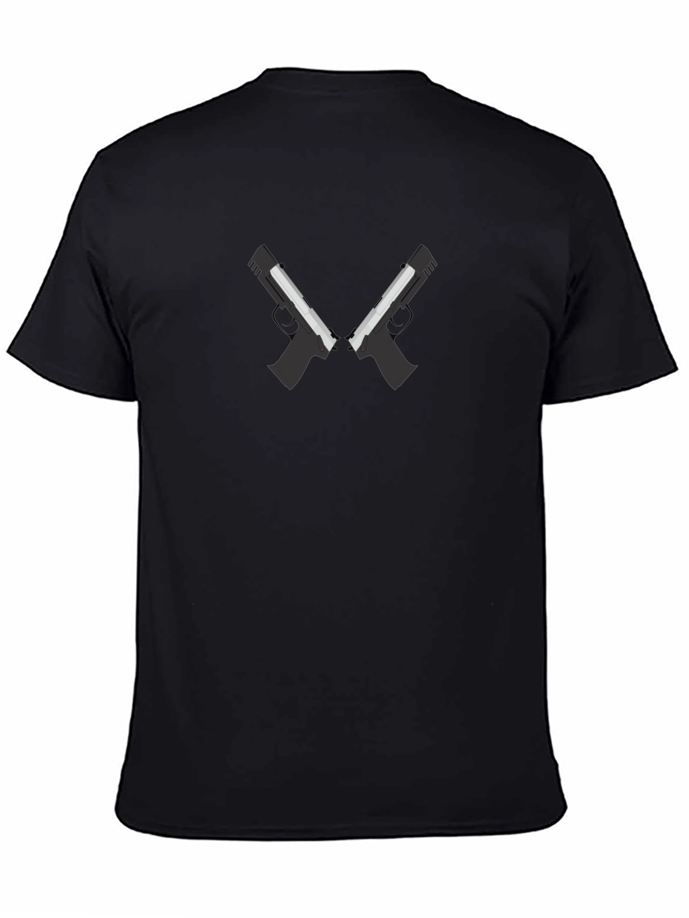 Crossed Pistols Graphic Tee - Sleek Black T-Shirt