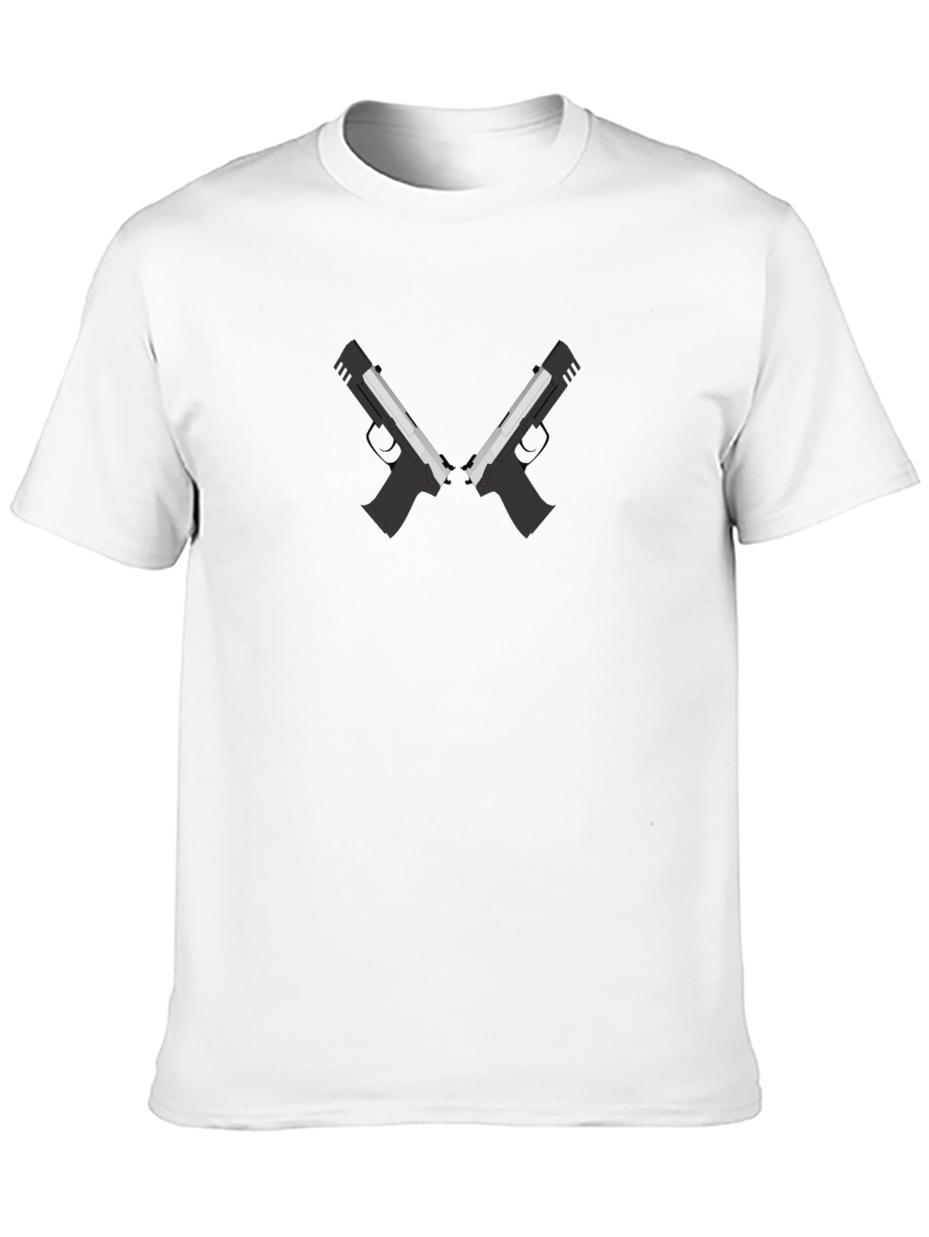 Crossed Pistols Graphic Tee - Sleek Black T-Shirt