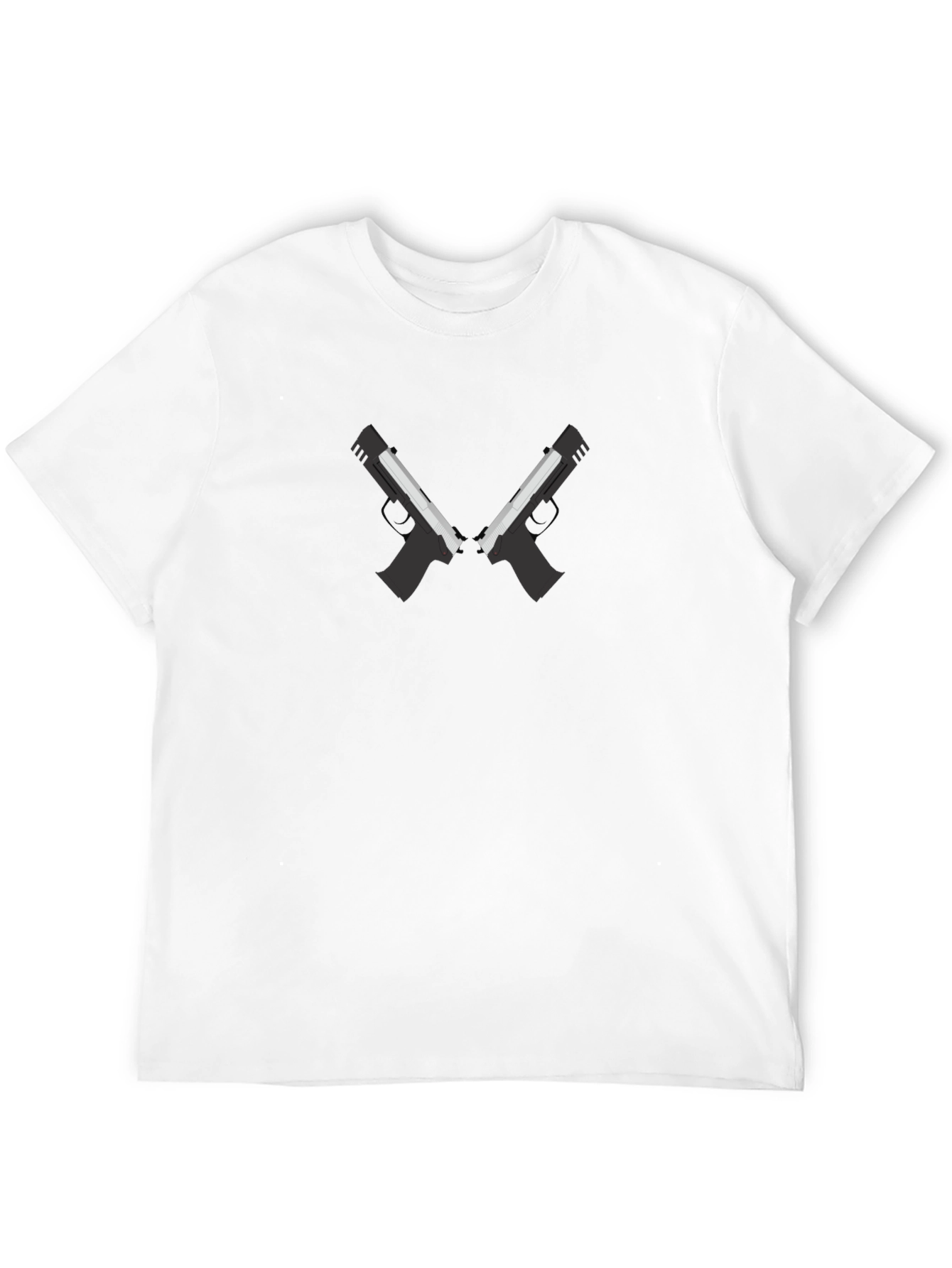 Crossed Pistols Graphic Tee - Sleek Black T-Shirt