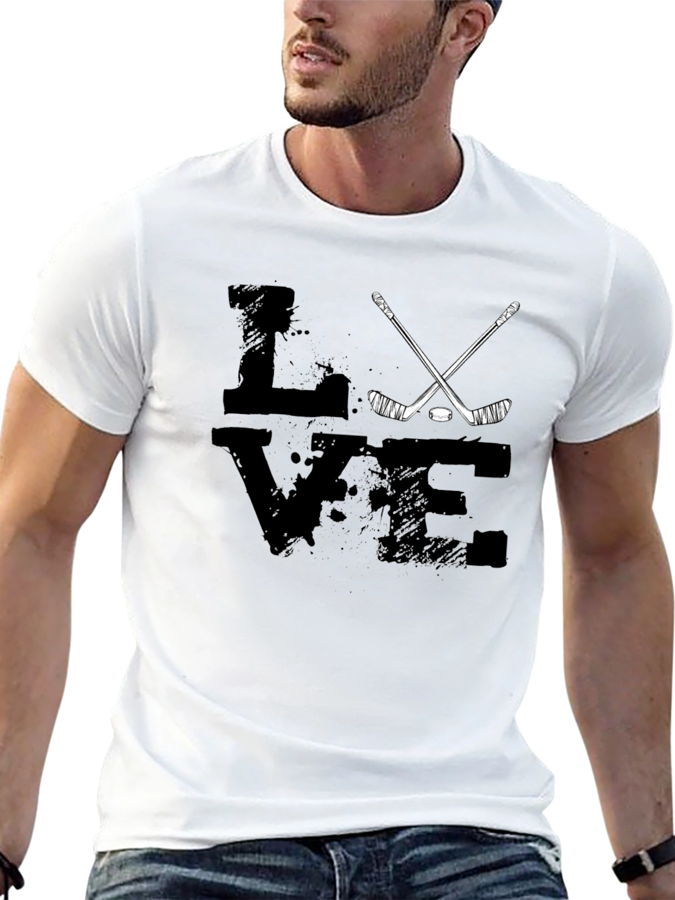 Love Hockey Black T-Shirt