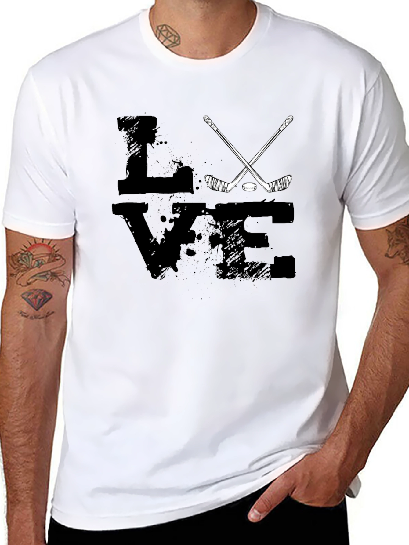Love Hockey Black T-Shirt