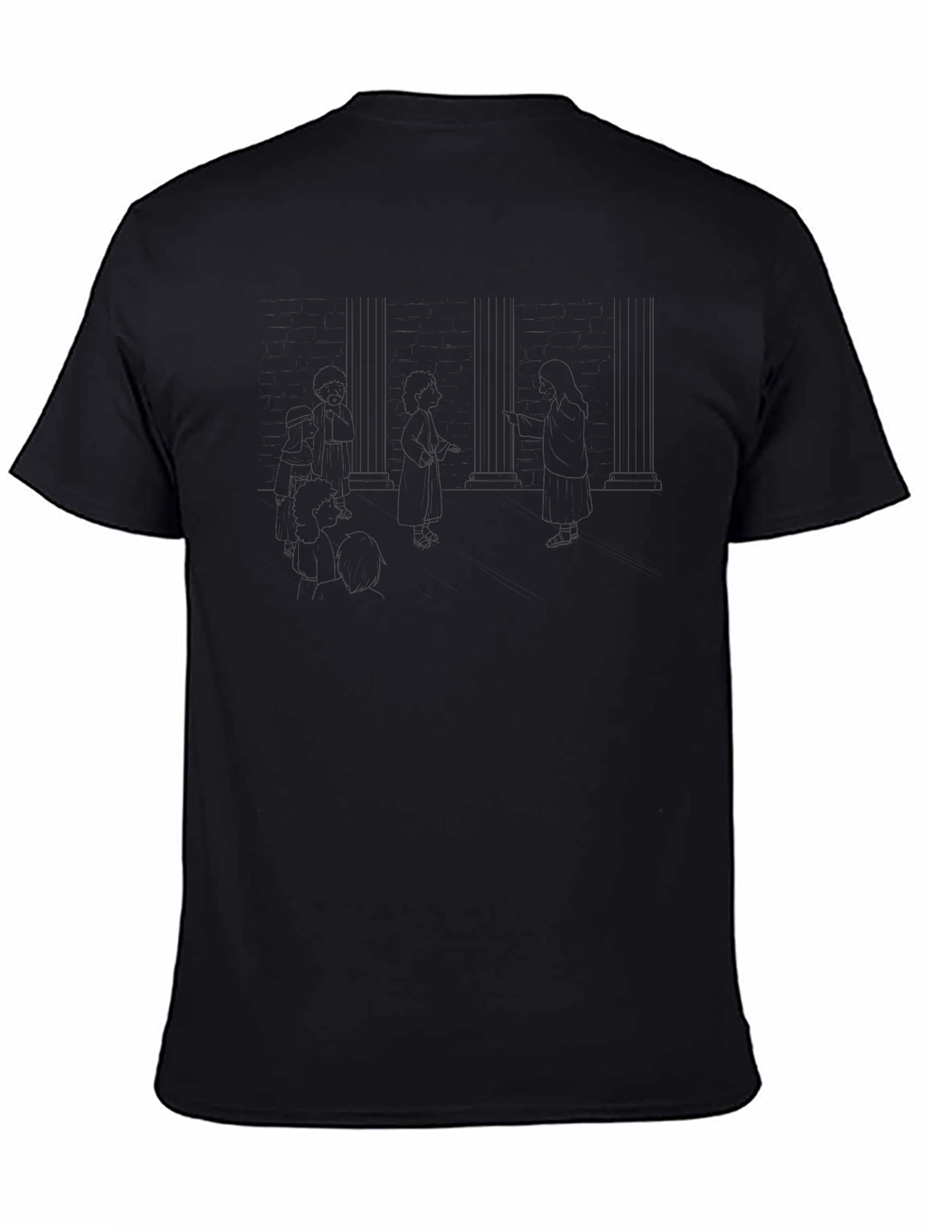 Mens Graphic Print Black Cotton T-Shirt