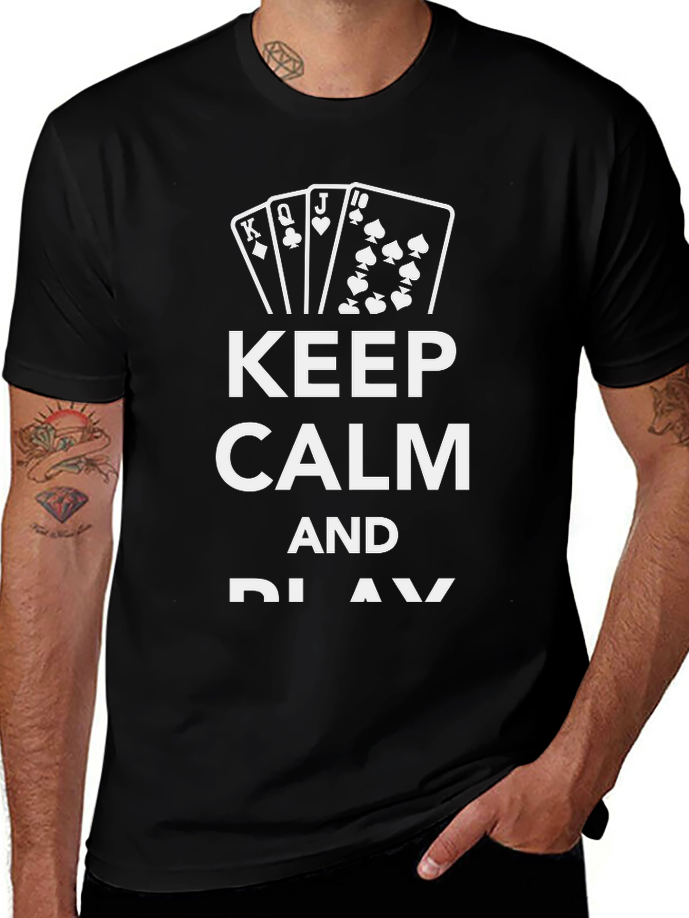 Keep Calm and Play T-Shirt Black Cotton