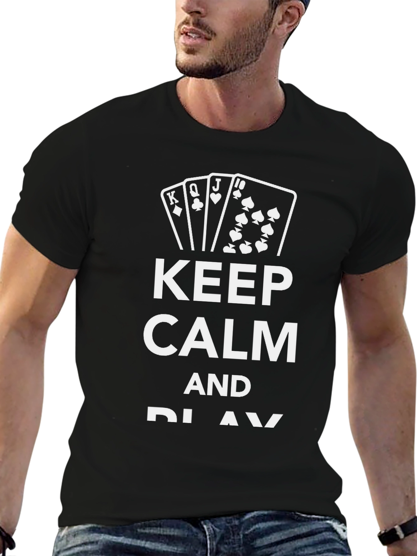 Keep Calm and Play T-Shirt Black Cotton