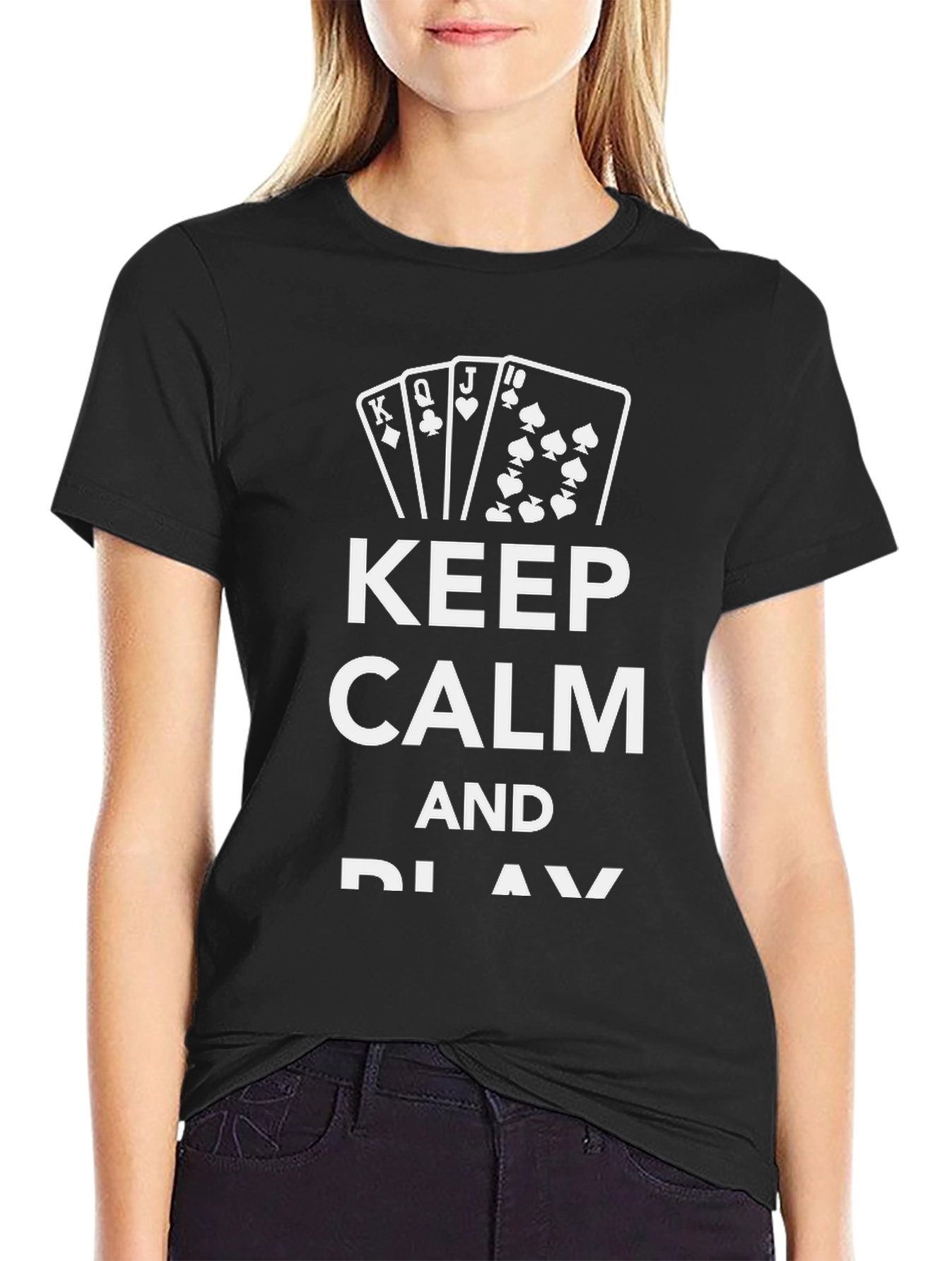 Keep Calm and Play T-Shirt Black Cotton