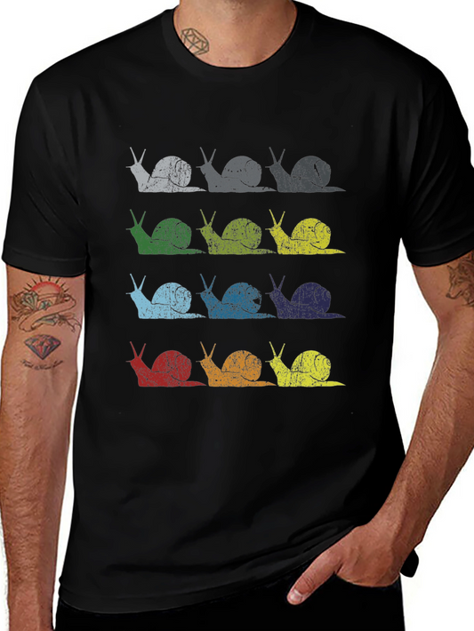 Colorful Snail Graphic Tee - Unique Vintage Design