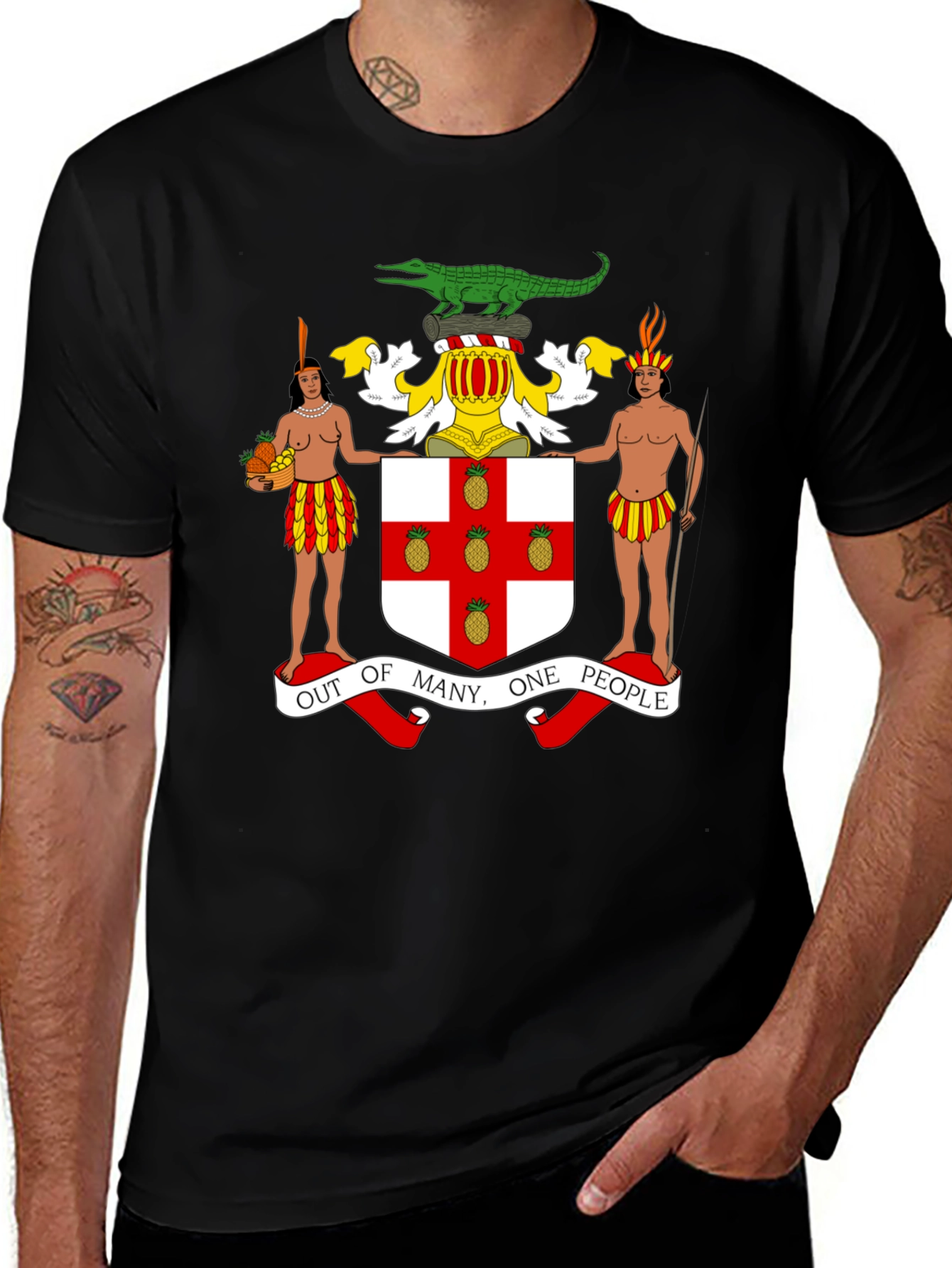 Jamaica Coat of Arms Black T-Shirt