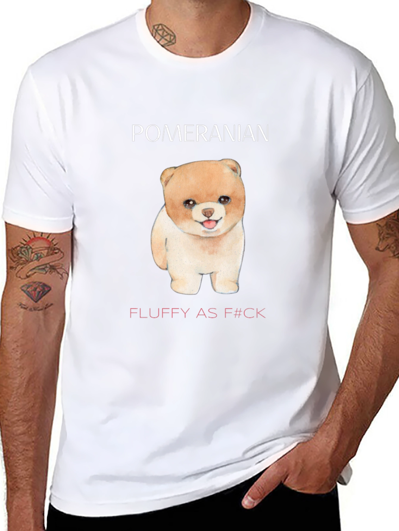 Pomeranian Fluffy Dog Black T-Shirt