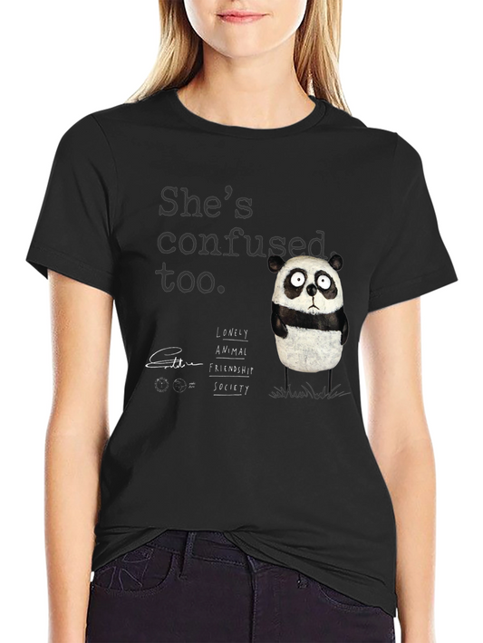 Confused Panda Graphic T-Shirt - Lonely Animal Friendship Society Tee