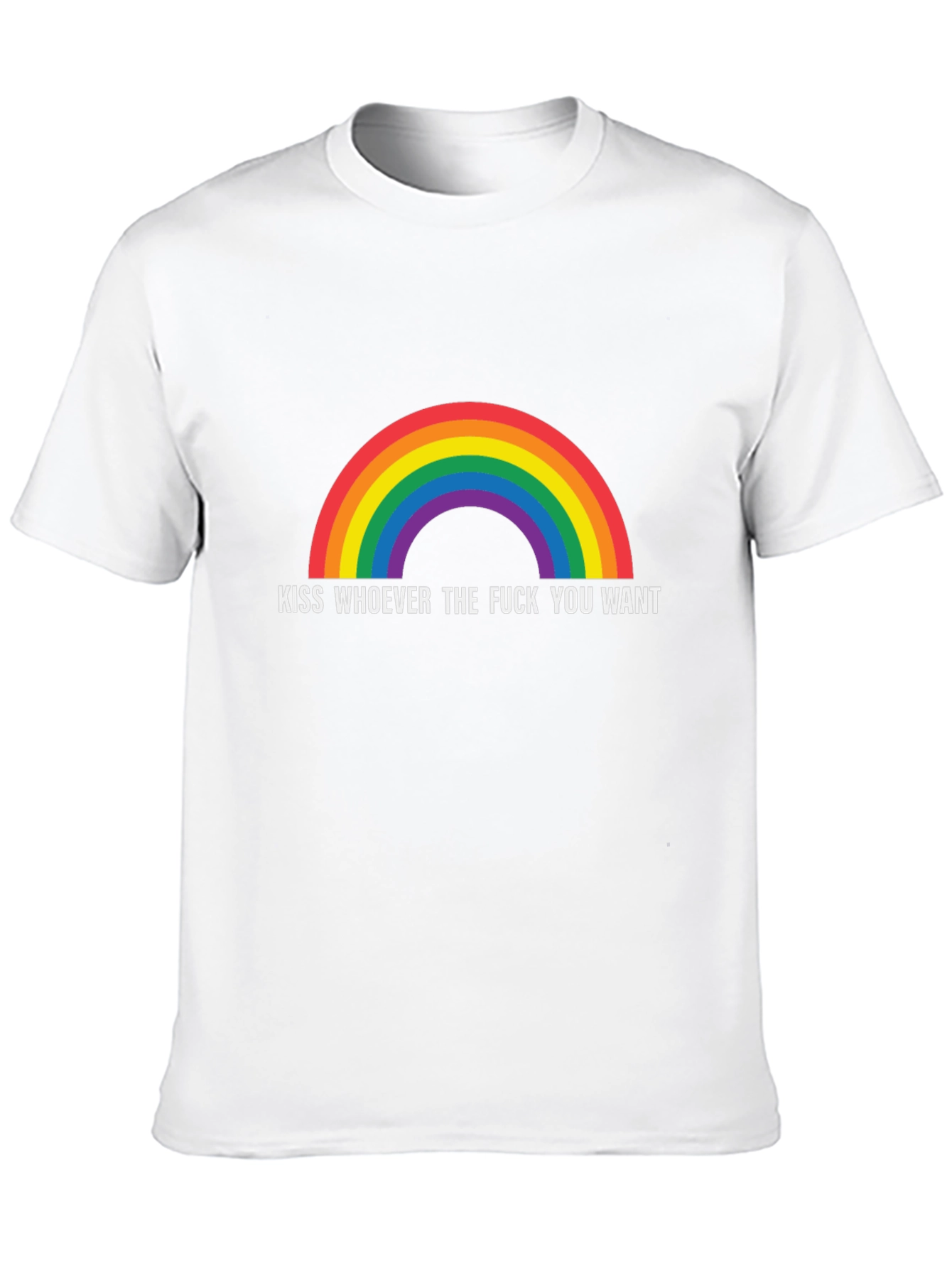 Rainbow Kiss Whoever You Want Graphic T-Shirt