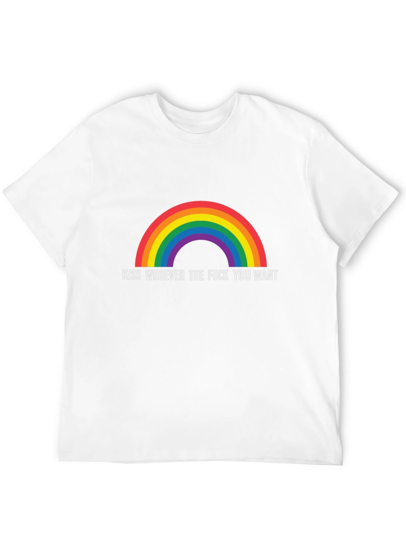 Rainbow Kiss Whoever You Want Graphic T-Shirt