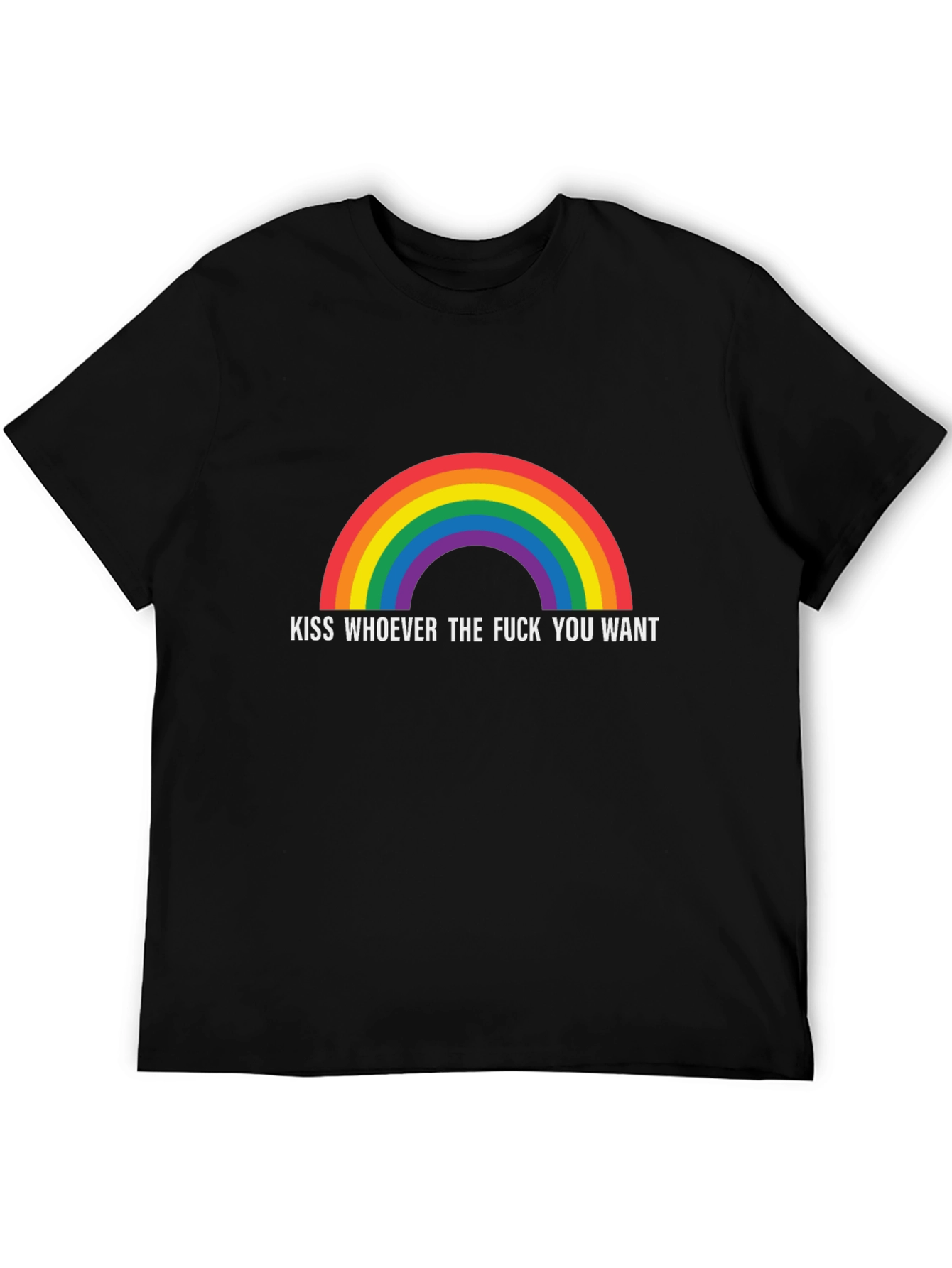 Rainbow Kiss Whoever You Want Graphic T-Shirt