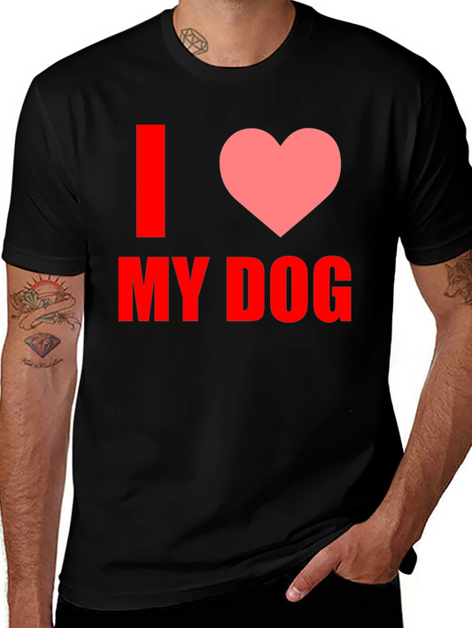 I Love My Dog Graphic Tee - Black