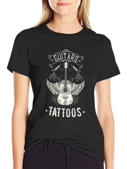 Guitars Tattoos Graphic T-Shirt