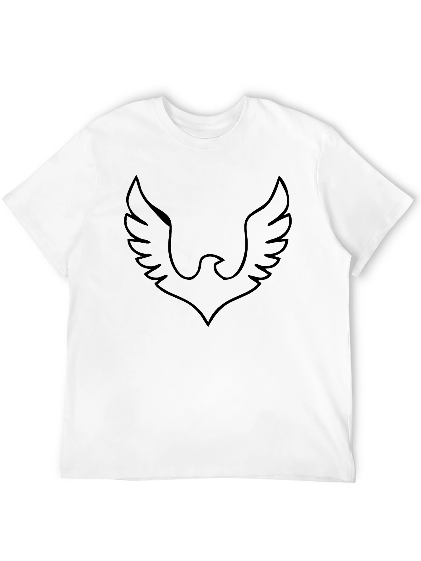 Mens Black T-Shirt with Eagle Outline Design