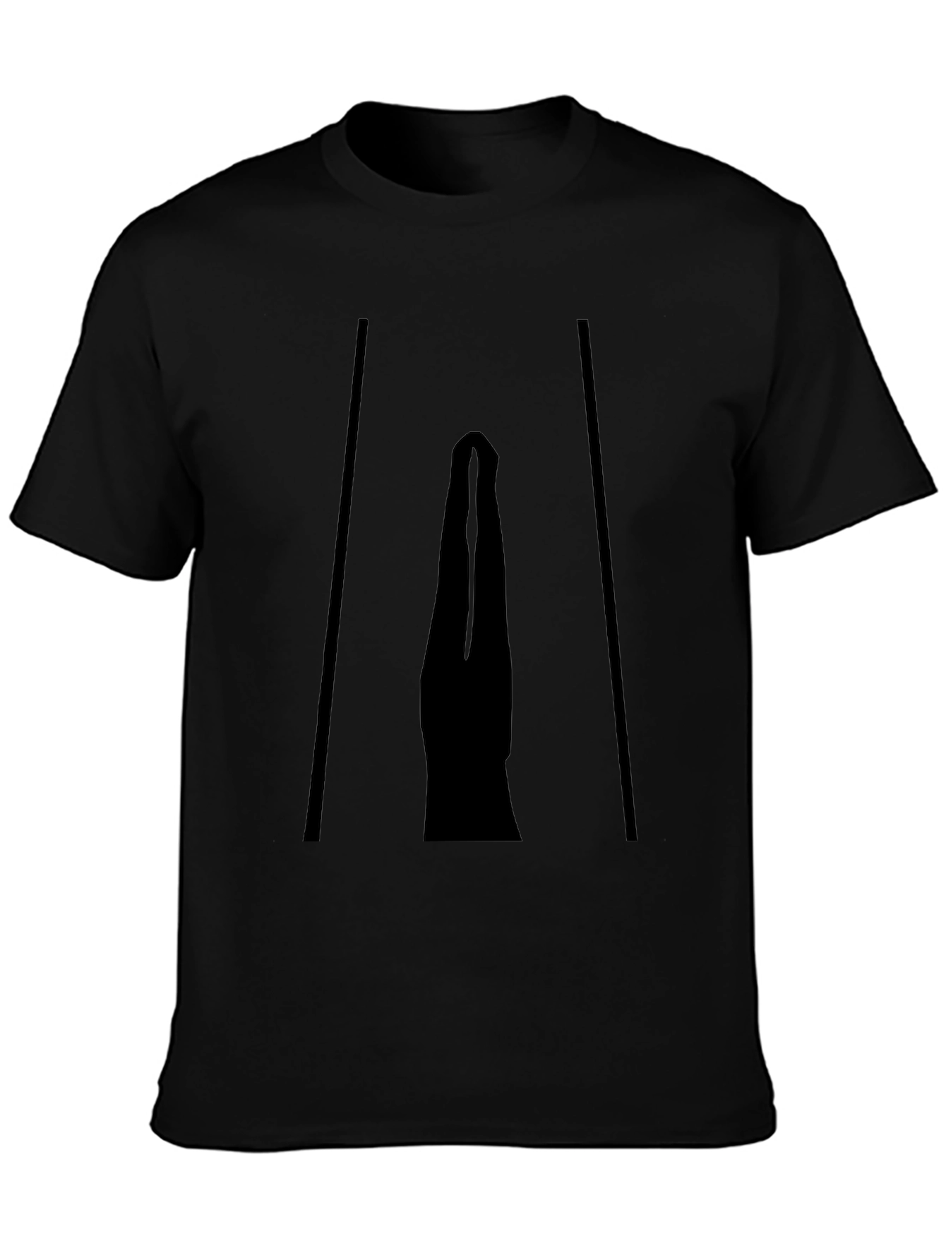 Artistic Silhouette Graphic Print Black T-Shirt