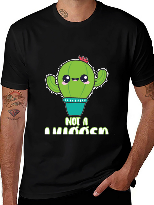 Cute Cactus Pun T-Shirt - Not A Hugger Graphic Tee