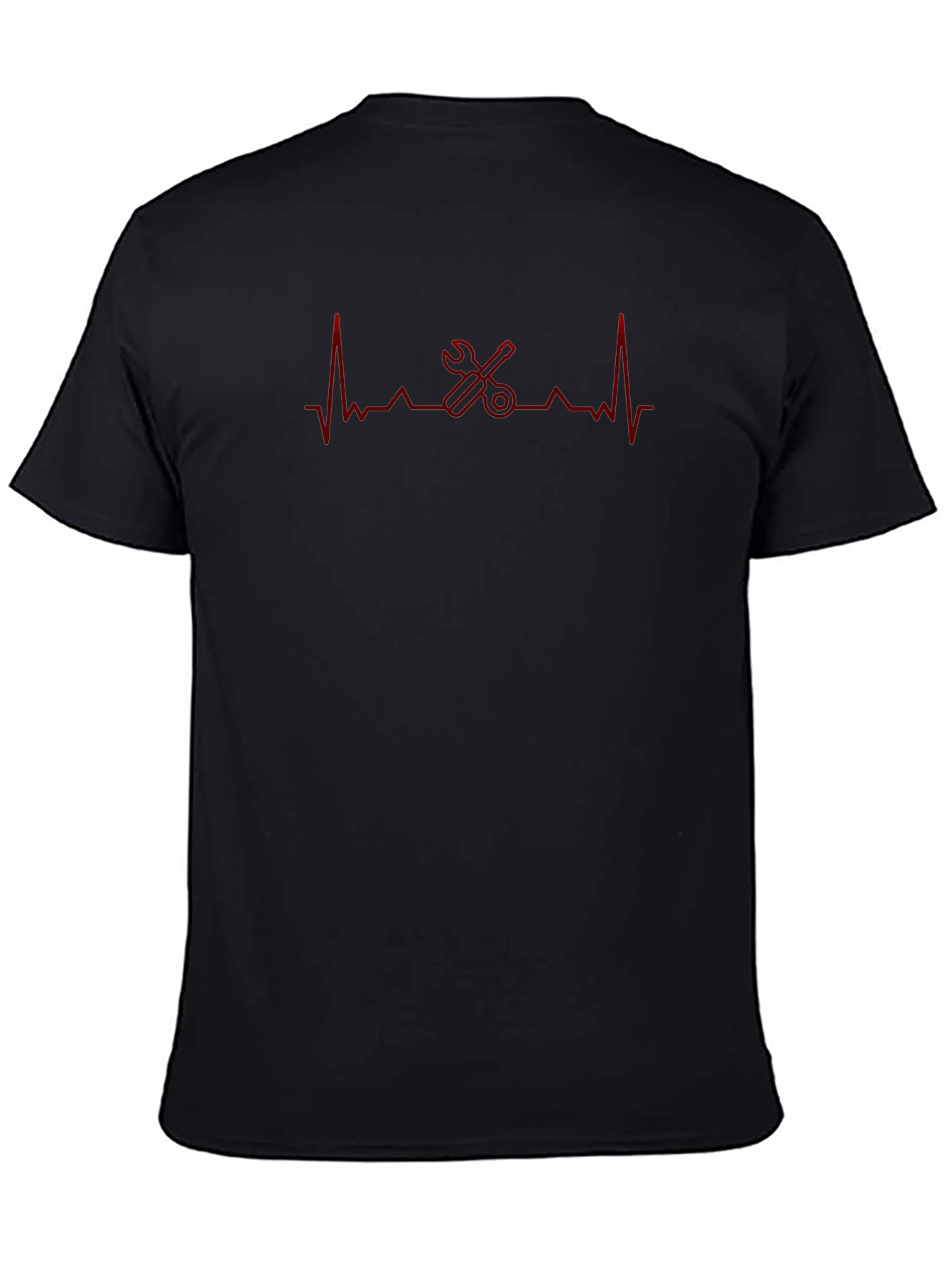 Mechanic Heartbeat Graphic T-Shirt - Black