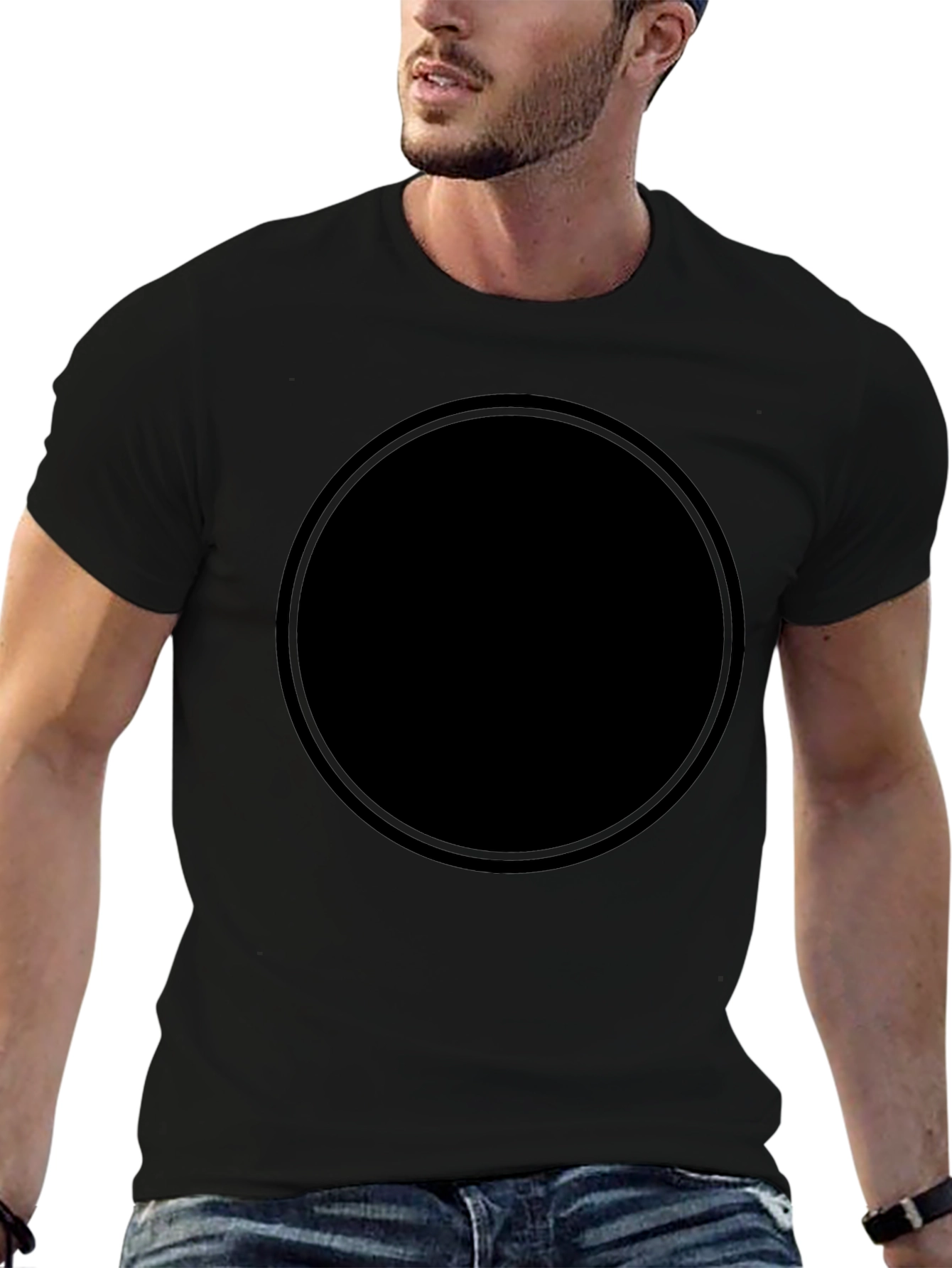 Solid Black Crew Neck T-Shirt
