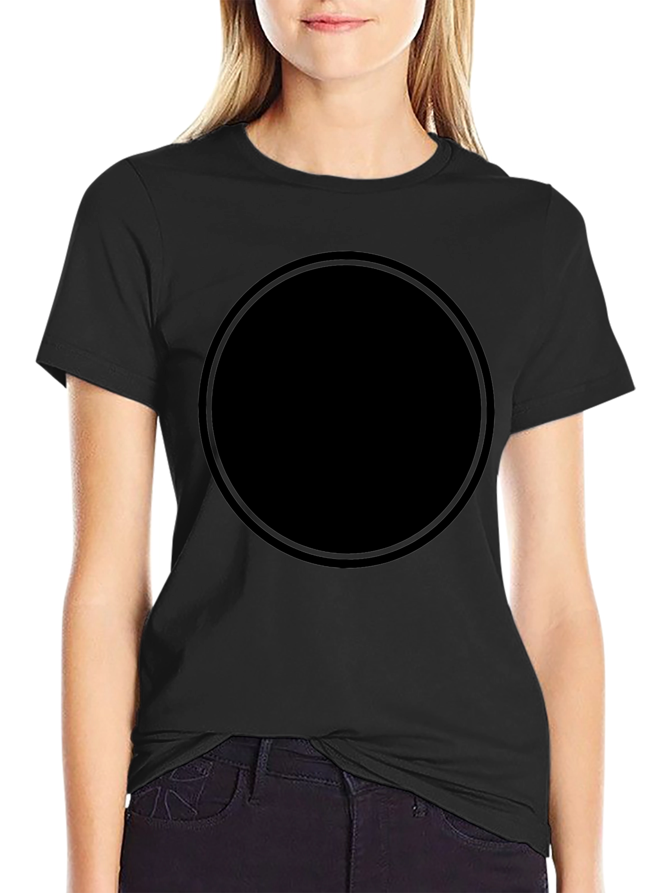 Solid Black Crew Neck T-Shirt