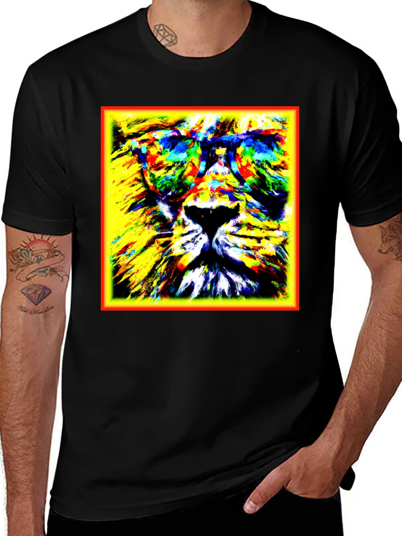 Lion Graphic Tee - Cool Animal Print