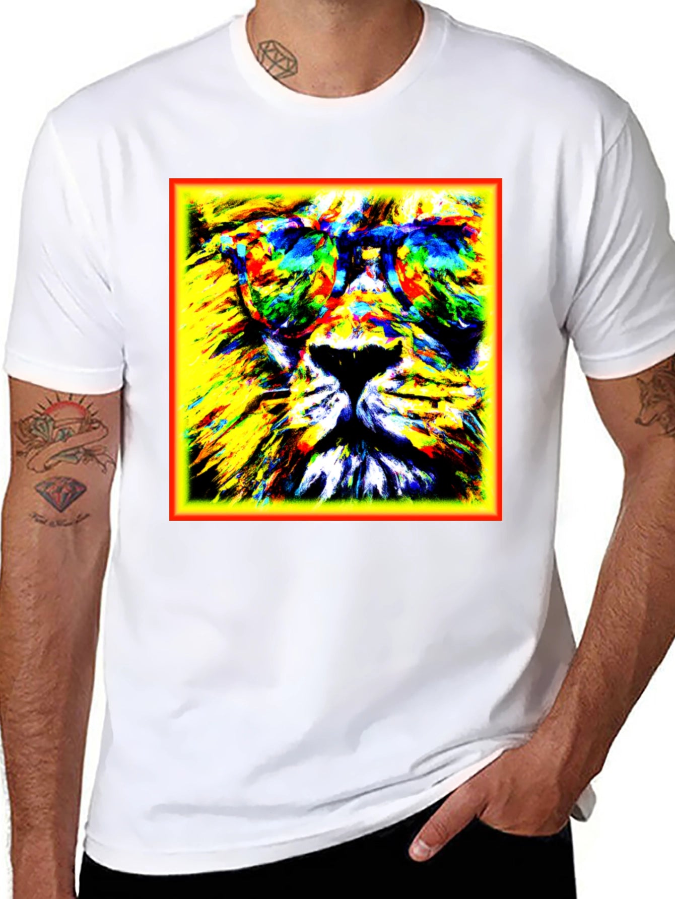 Lion Graphic Tee - Cool Animal Print