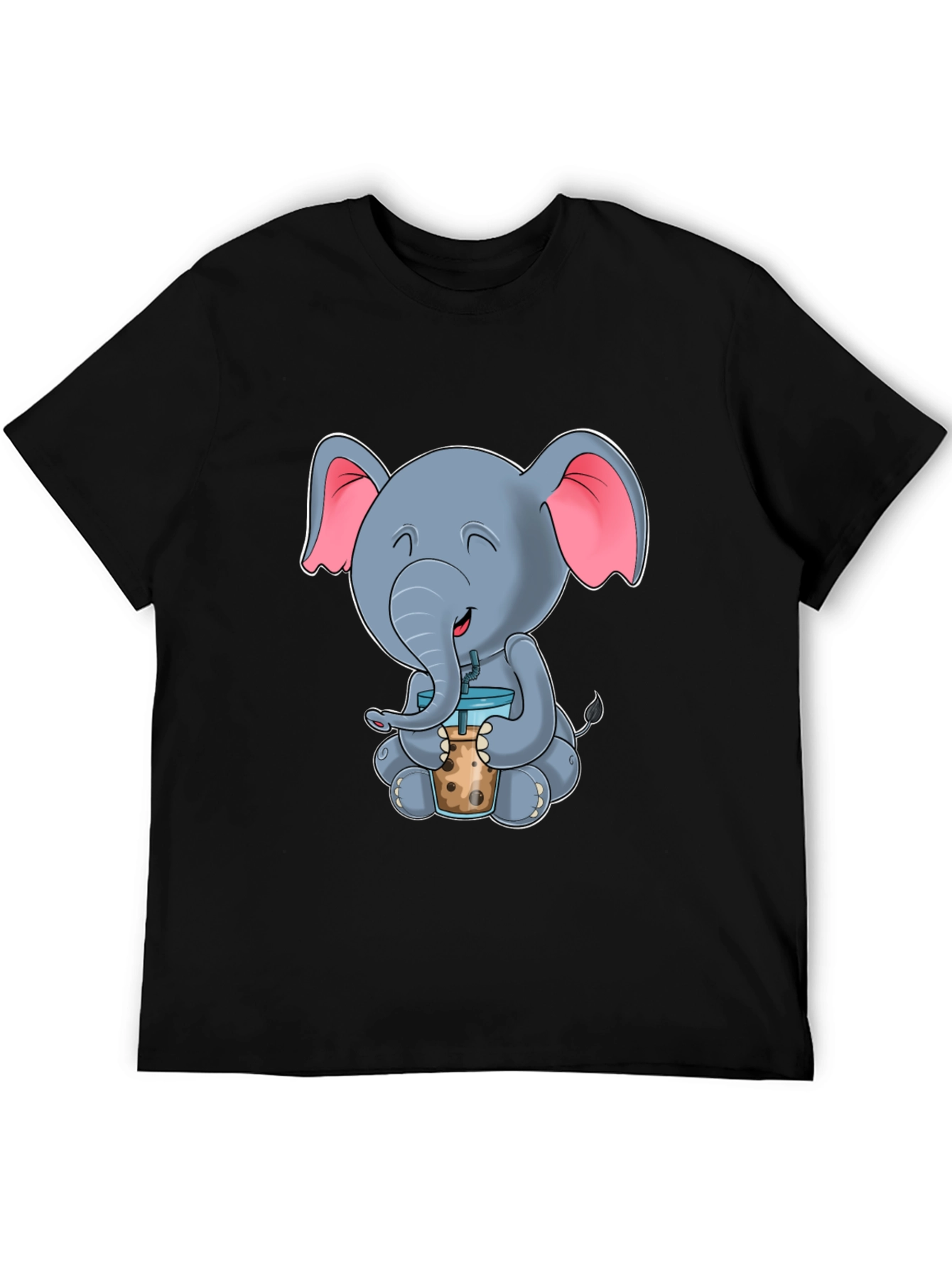 Cute Elephant Bubble Tea Graphic Tee
