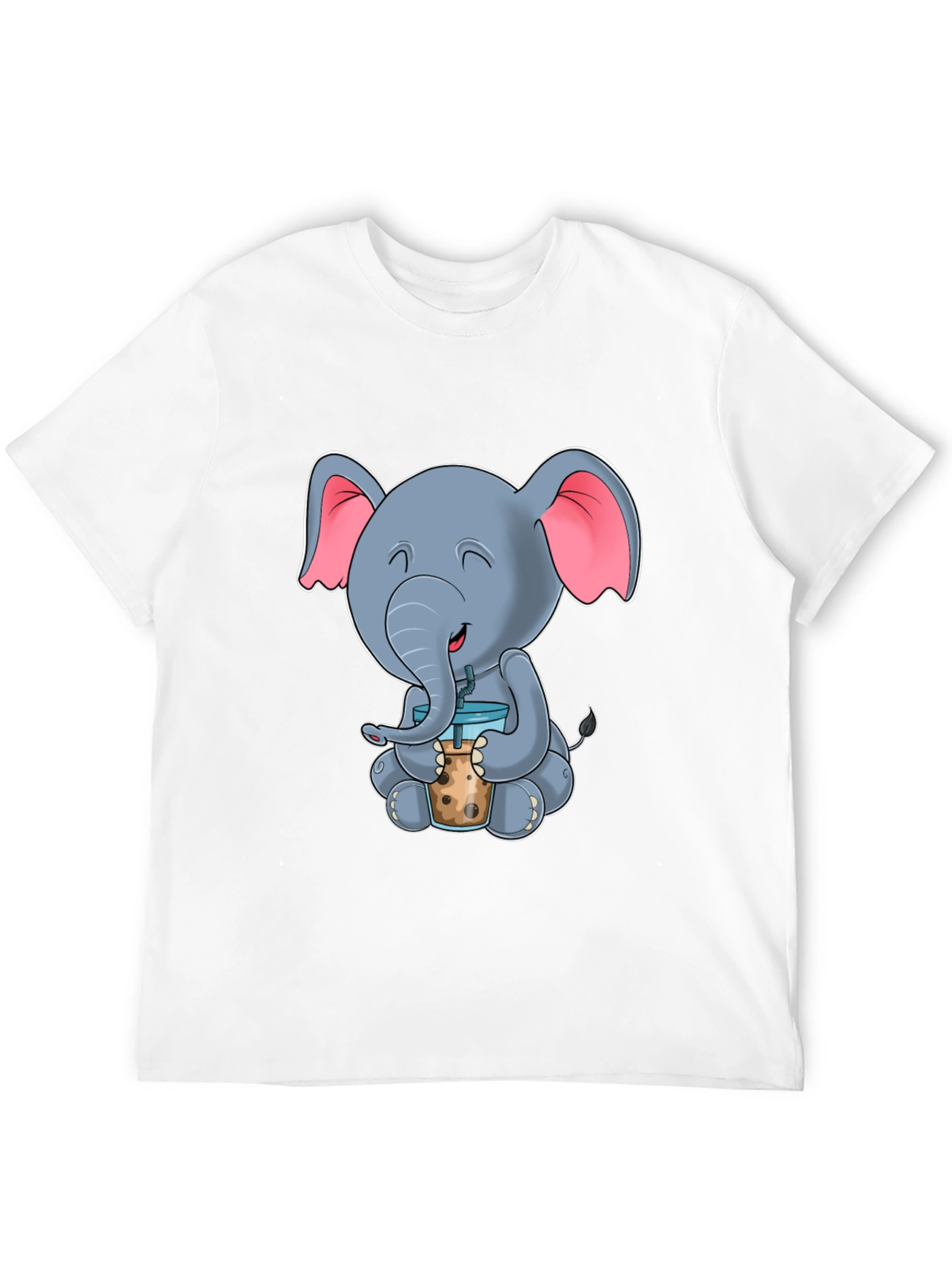 Cute Elephant Bubble Tea Graphic Tee