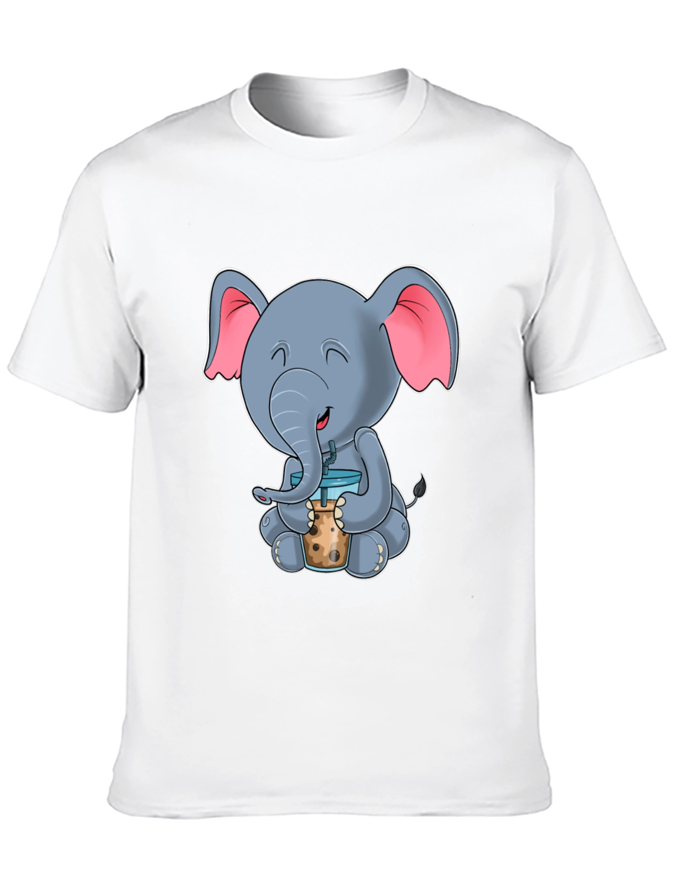 Cute Elephant Bubble Tea Graphic Tee