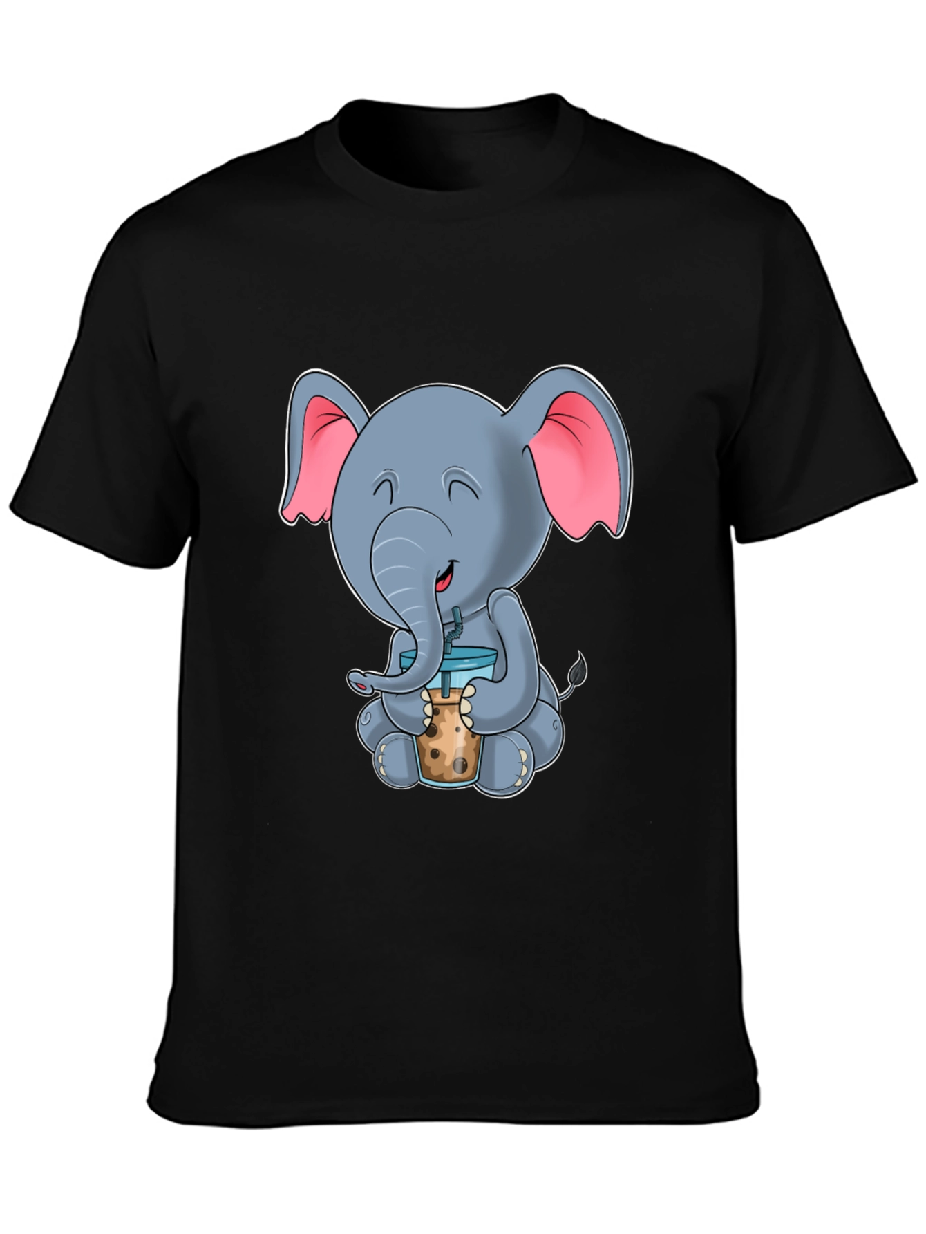 Cute Elephant Bubble Tea Graphic Tee