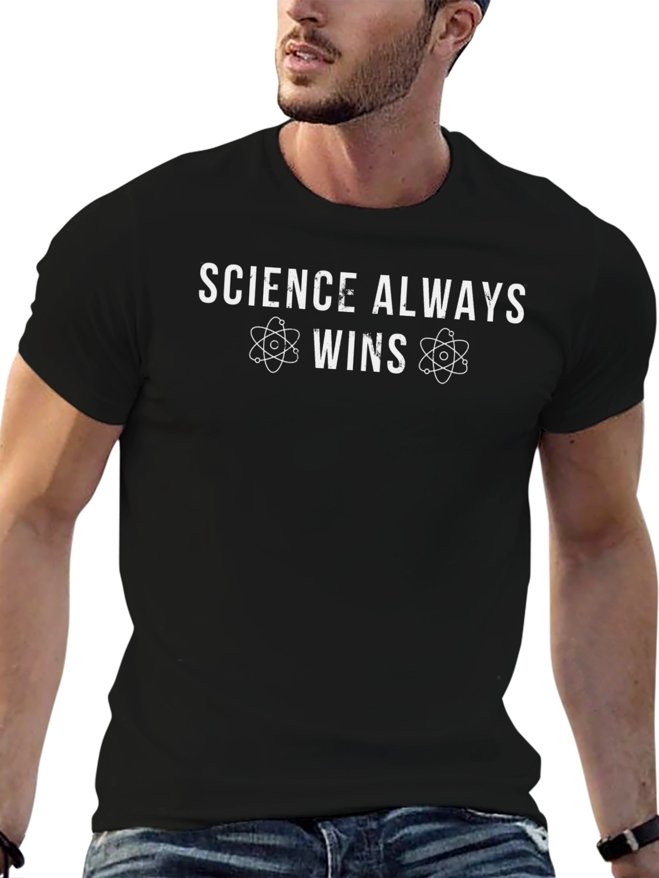 Science Always Wins T-Shirt - Black Cotton Blend