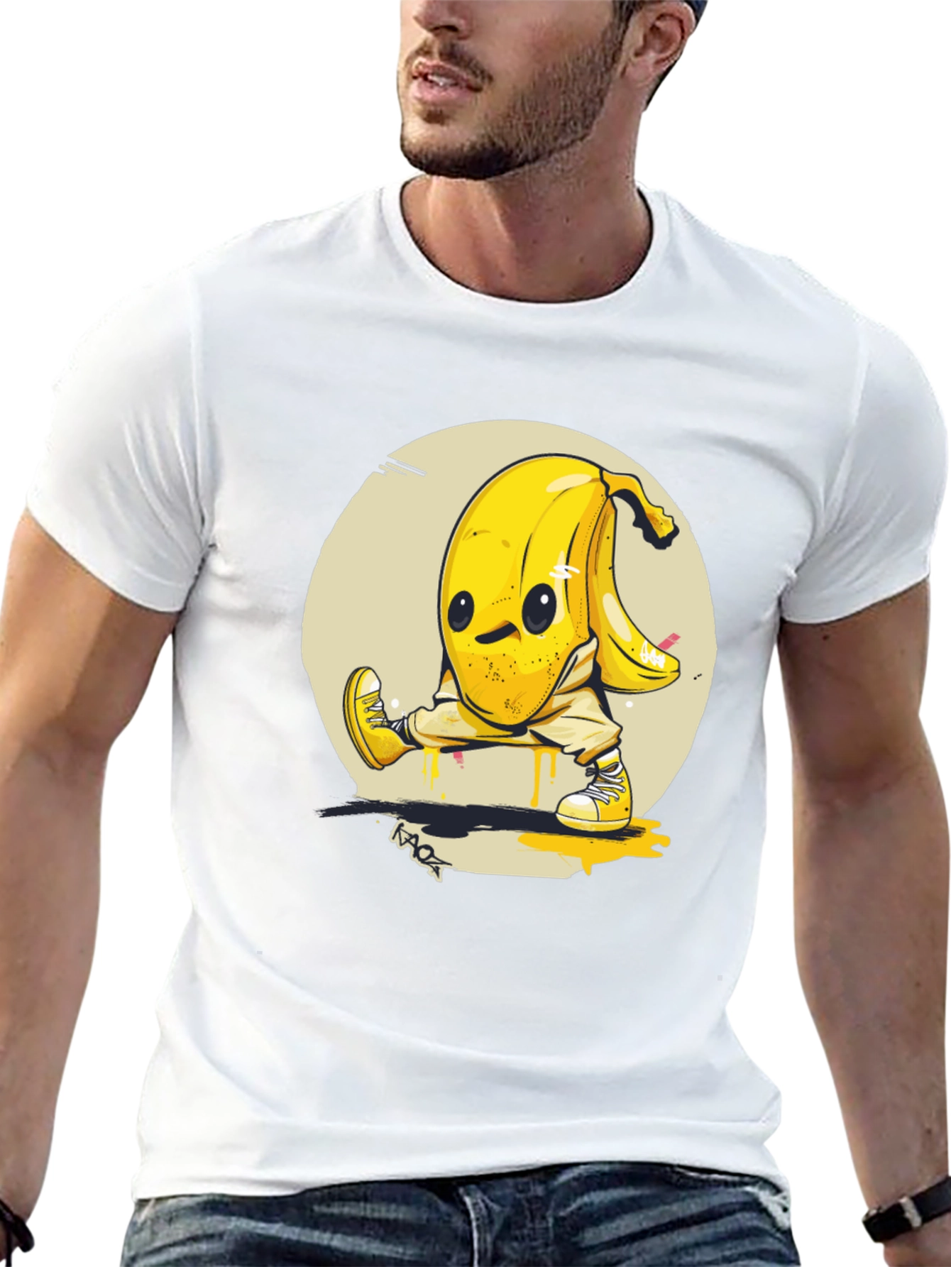 Funky Banana Character Graphic Tee