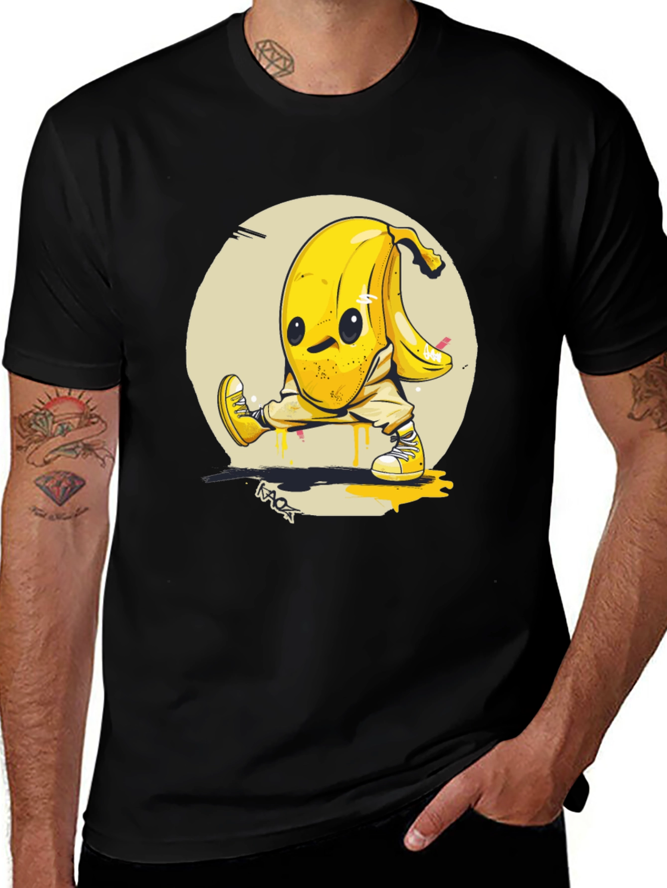 Funky Banana Character Graphic Tee
