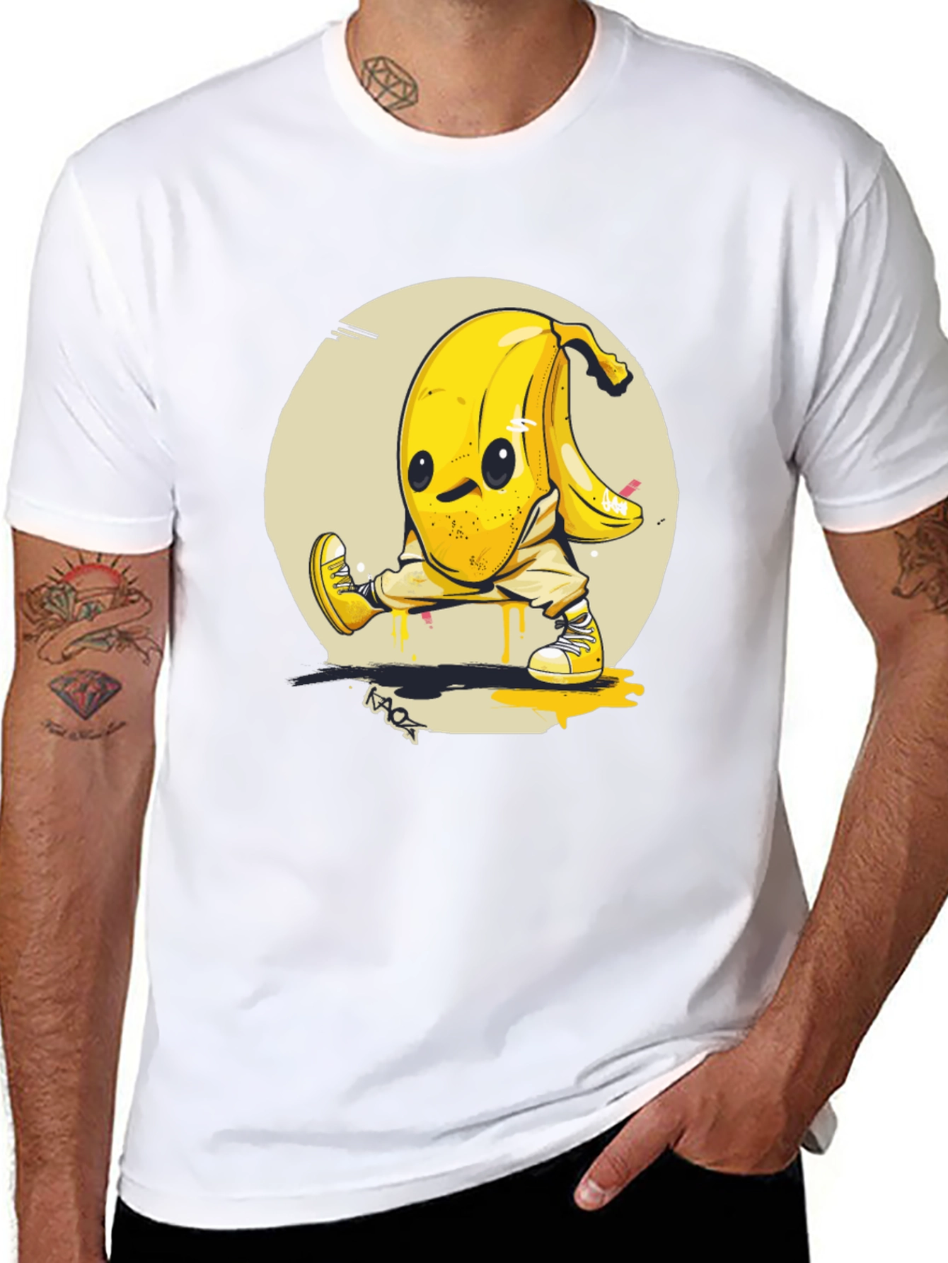 Funky Banana Character Graphic Tee