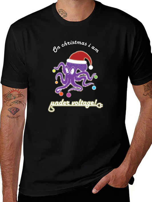 Christmas Octopus Under Voltage Graphic Tee