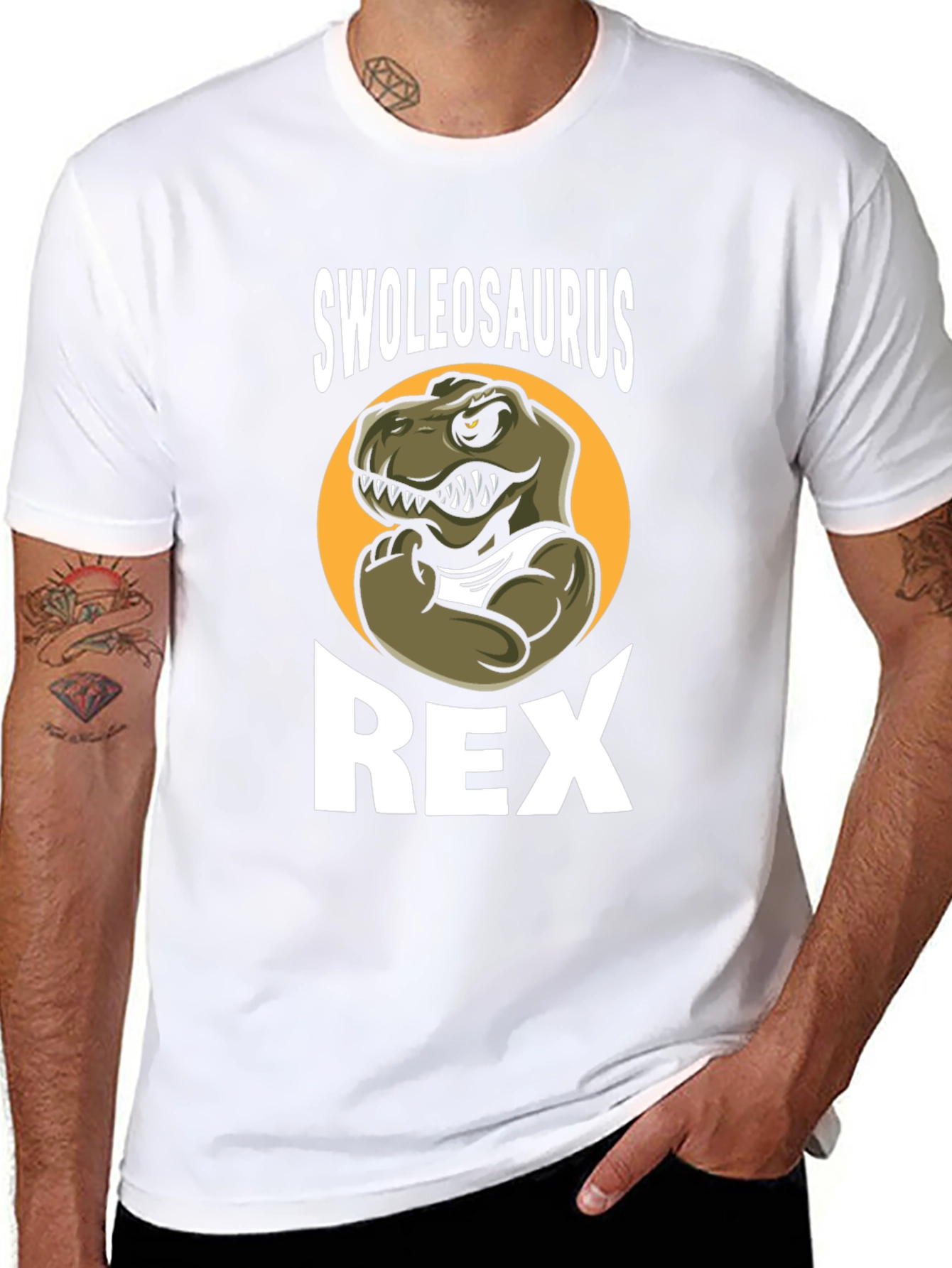 Swoleosaurus Rex Black Graphic T-Shirt