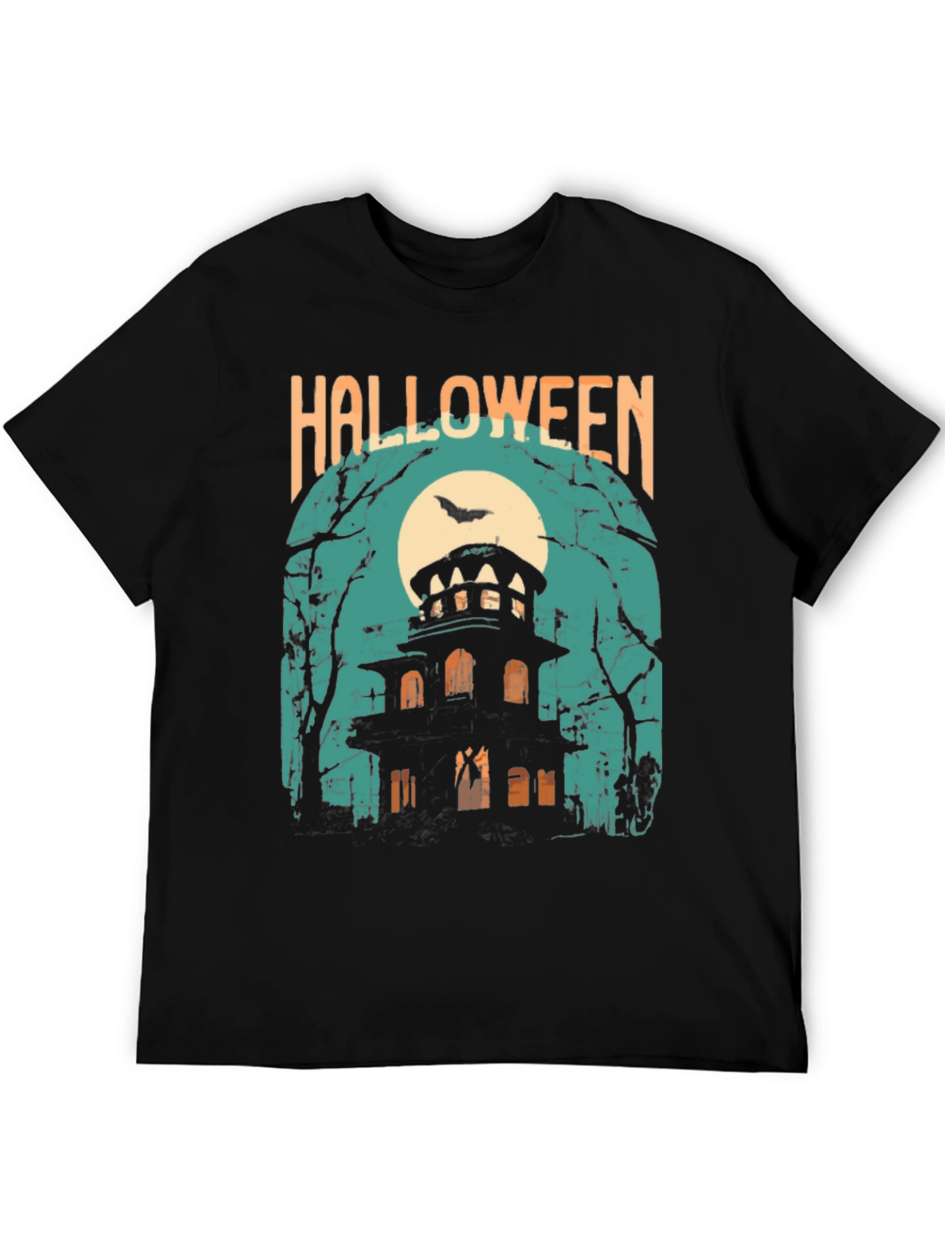 Halloween Graphic T-Shirt - Spooky Haunted House