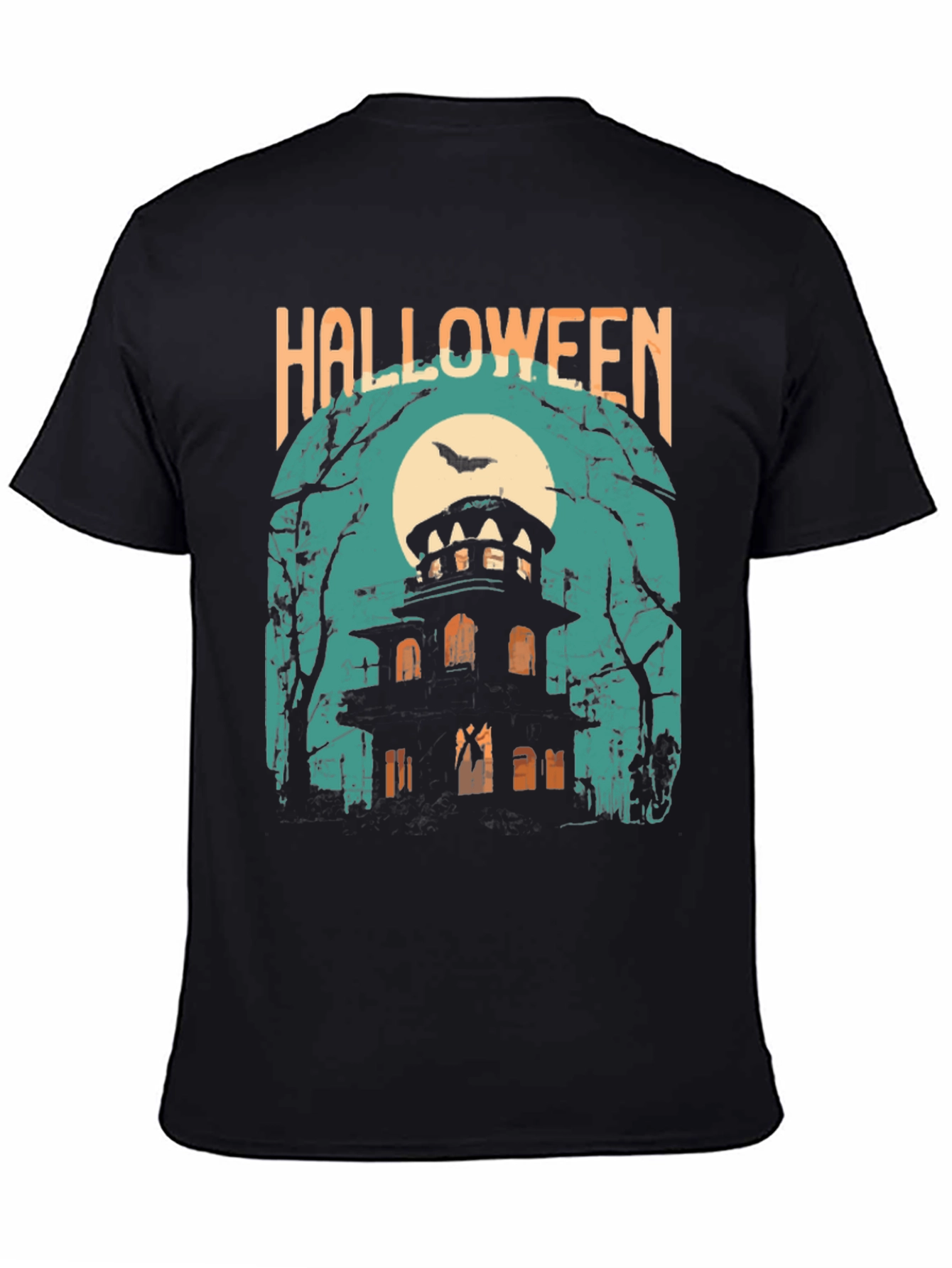 Halloween Graphic T-Shirt - Spooky Haunted House