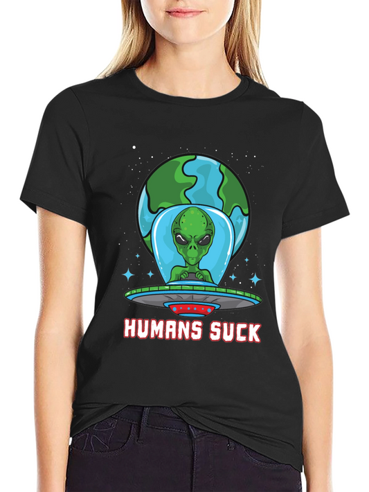Humans Suck Alien Graphic Tee