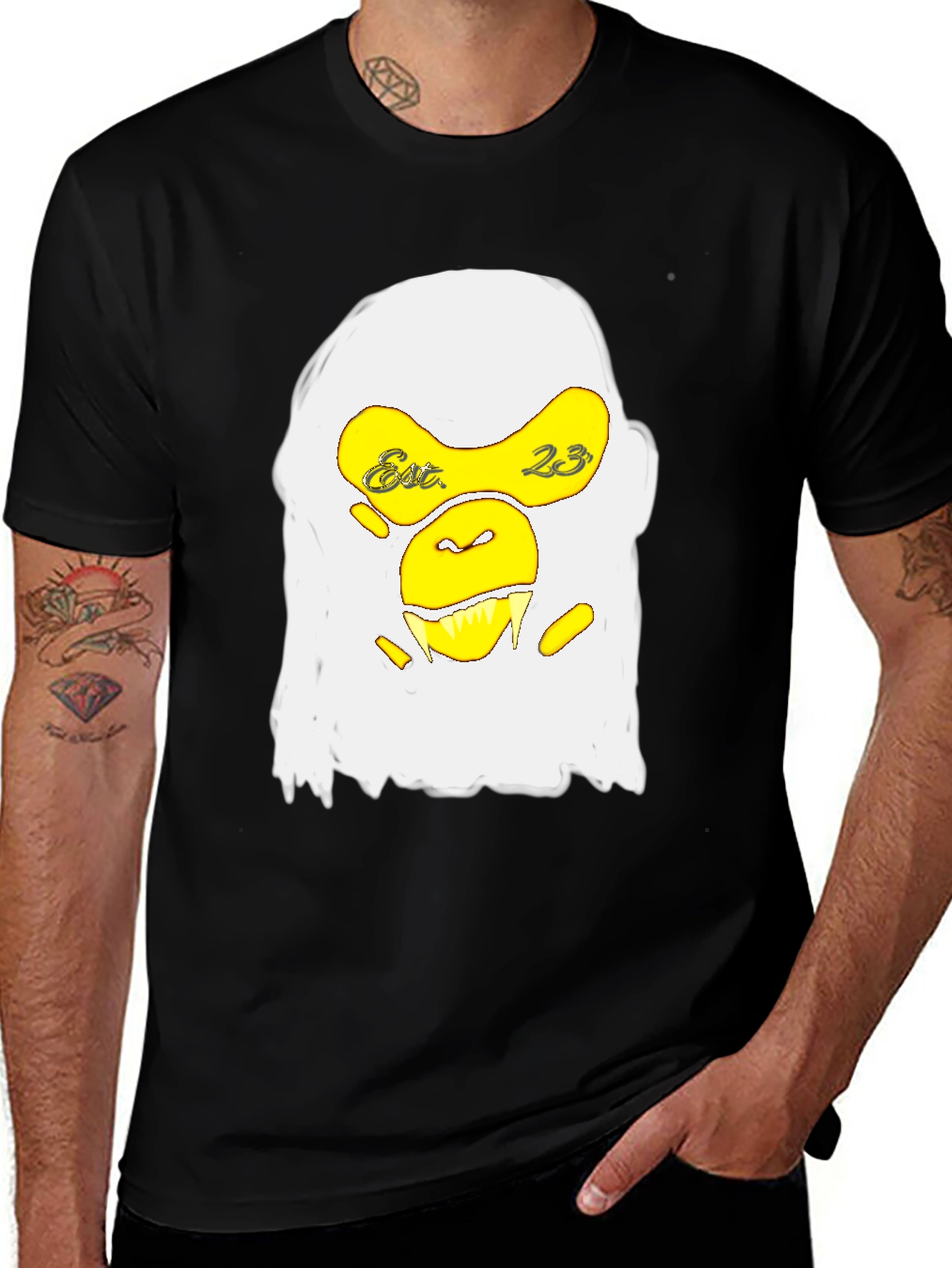 Graphic Tee - Monkey Design Black