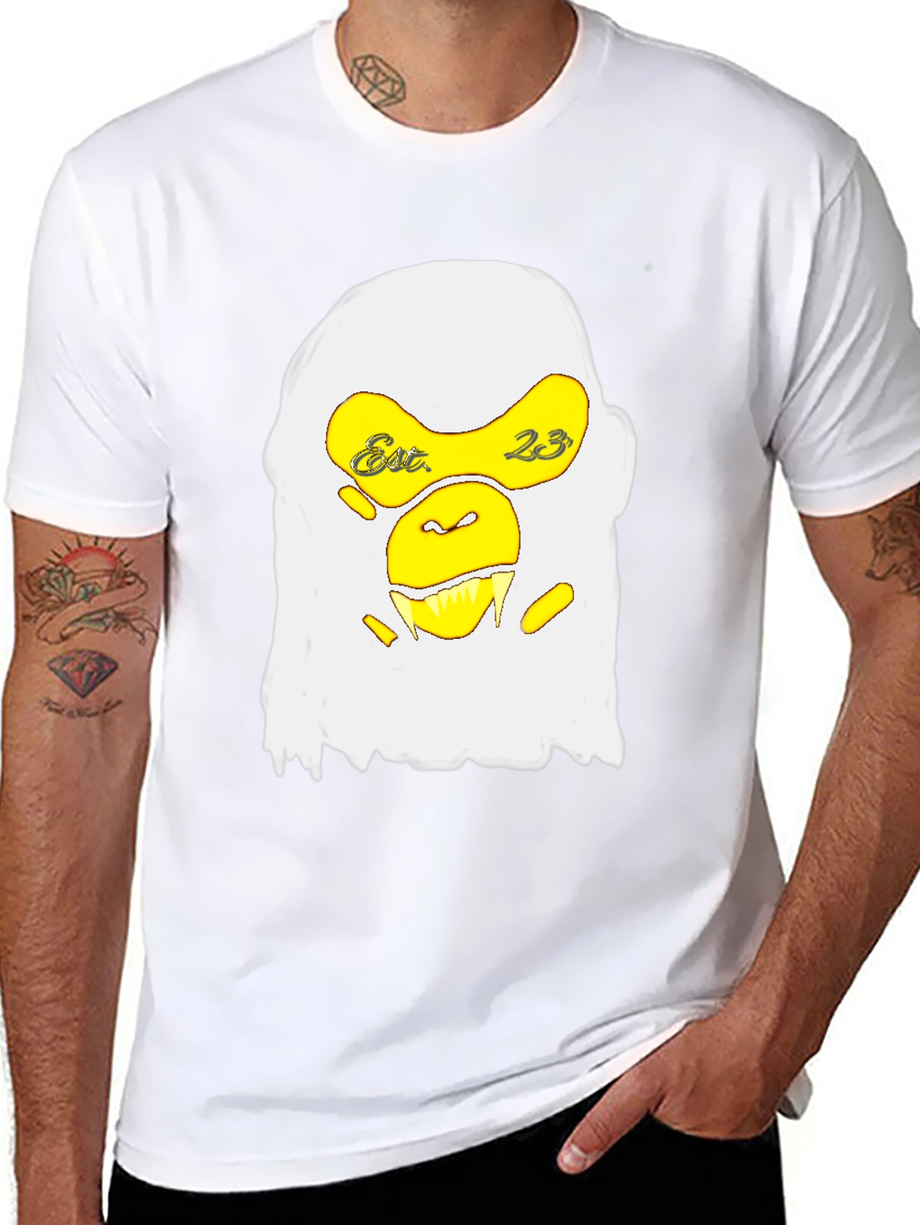 Graphic Tee - Monkey Design Black