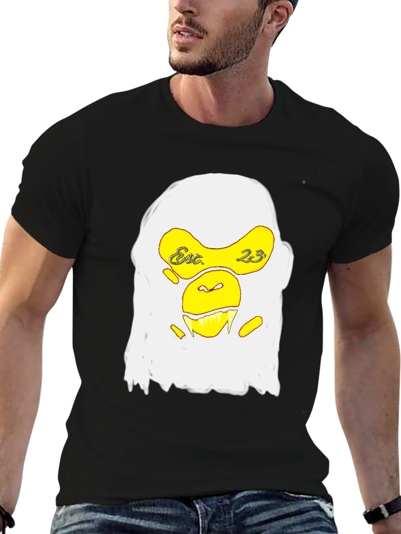 Graphic Tee - Monkey Design Black