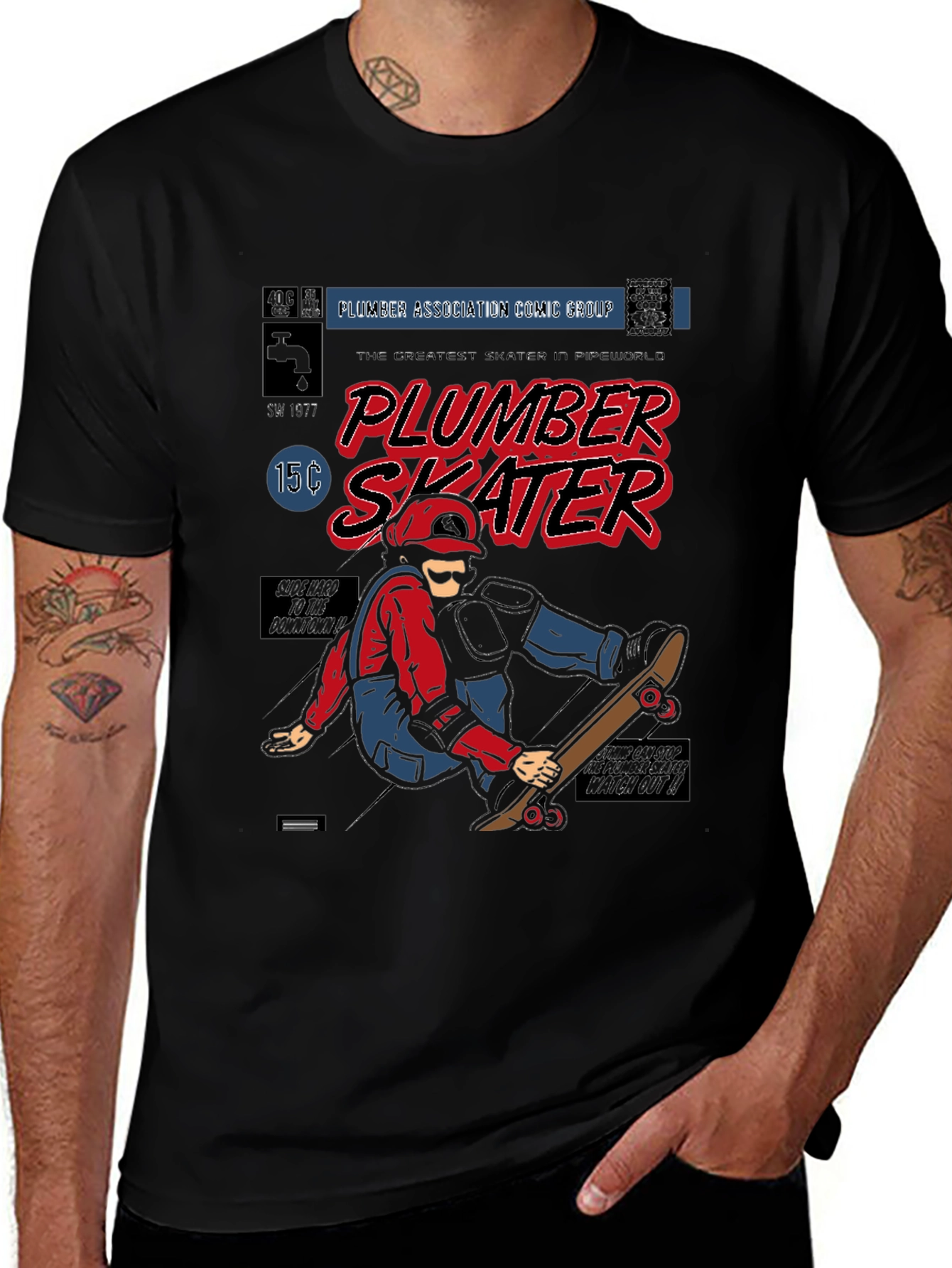 Plumber Skater Graphic Novelty T-Shirt