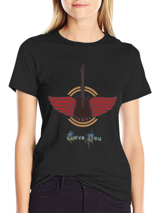 Guitar Wings Graphic Tee -  Rock Style