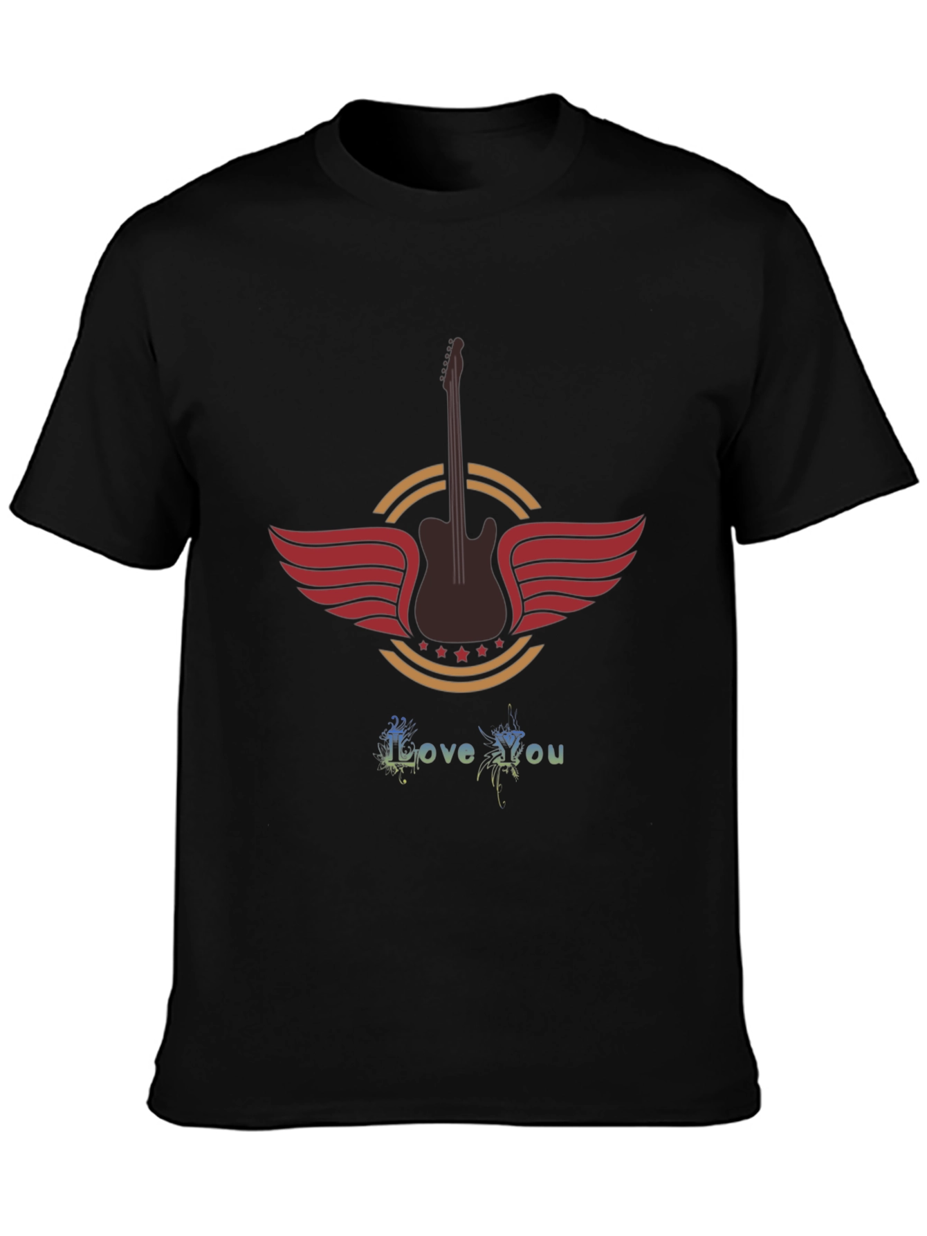 Guitar Wings Graphic Tee -  Rock Style