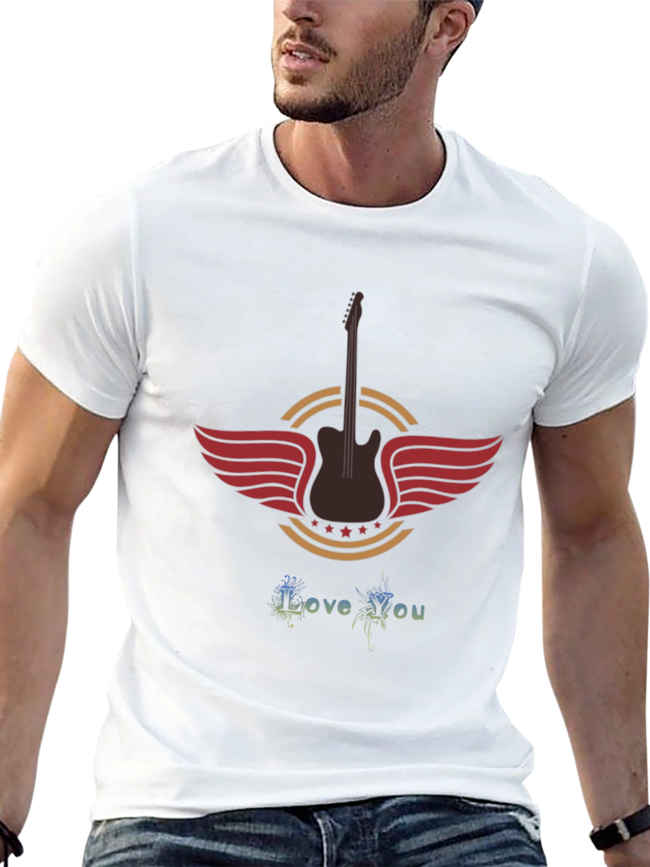 Guitar Wings Graphic Tee -  Rock Style