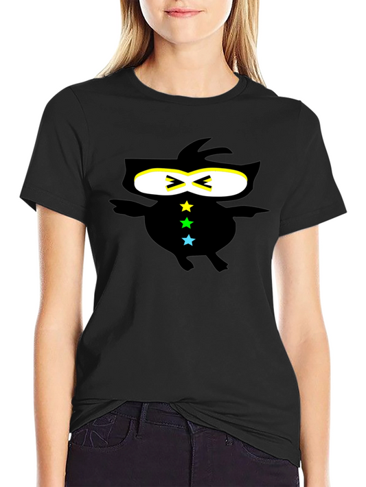 Cool Ninja-Style Graphic Black T-Shirt