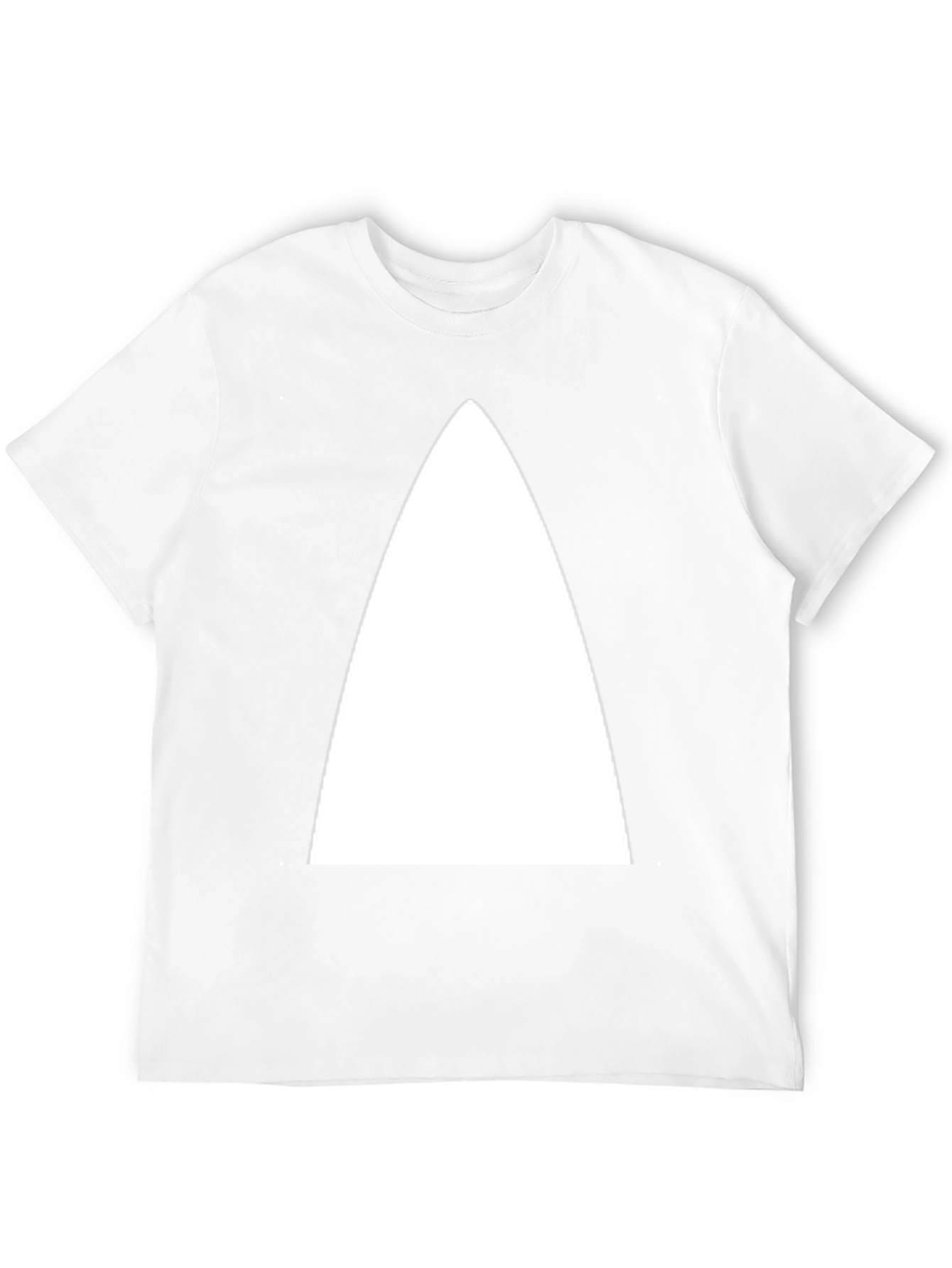 Minimalist White Triangle Graphic Black T-Shirt