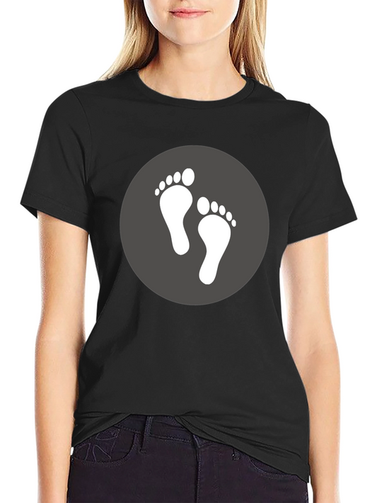 Footprint Graphic Tee - Soft Black Cotton