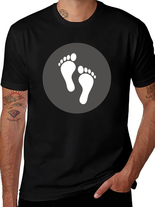 Footprint Graphic Tee - Soft Black Cotton